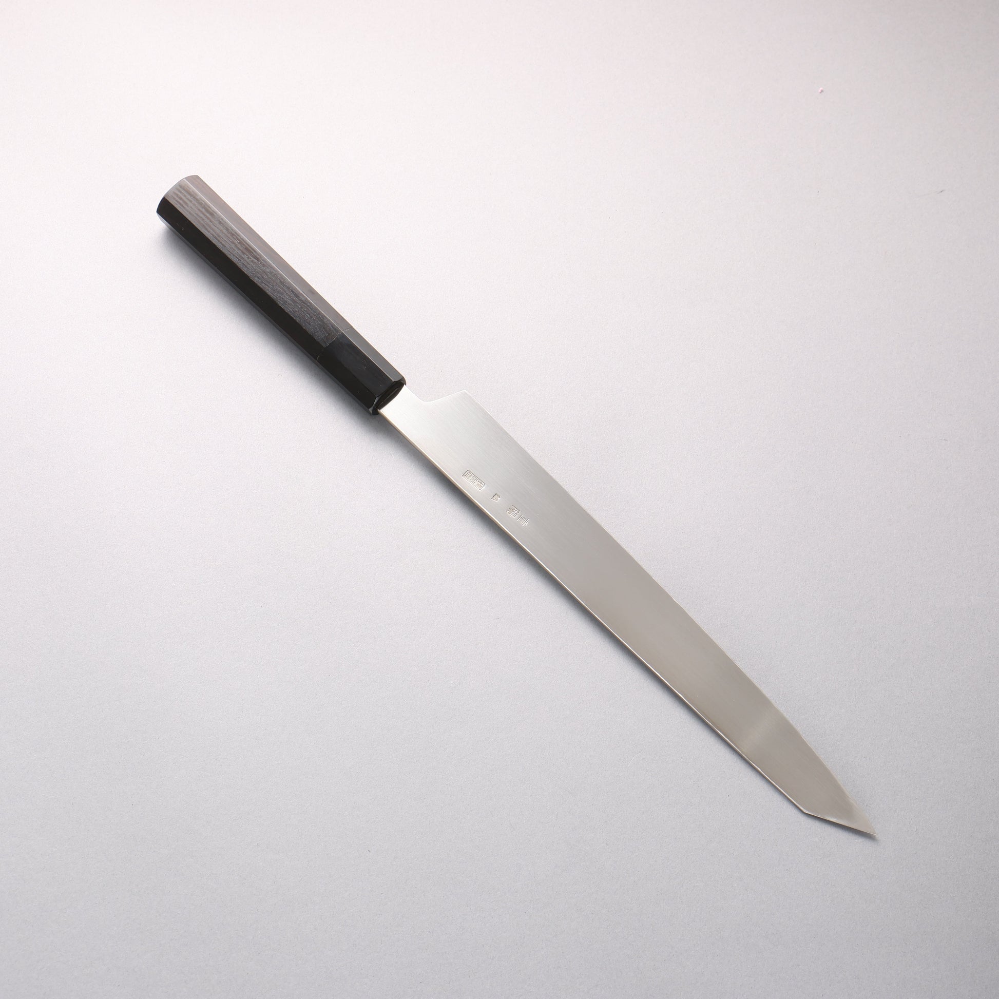 重陽 銀三鋼 鏡面仕上げ 切付柳刃包丁 270mm 黒檀　(口輪：黒水牛)柄