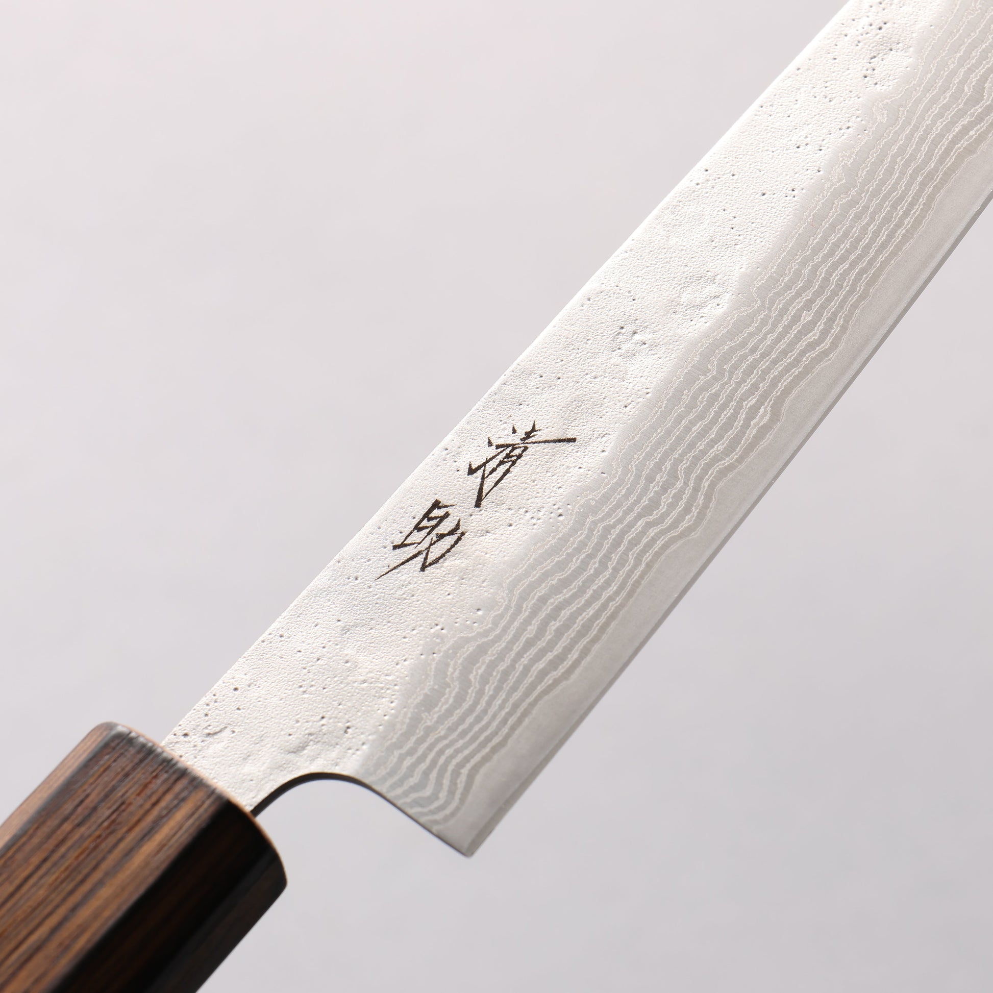 清助 ステンレス 440C 鎚目 ダマスカス ペティーナイフ 150mm 樫柄