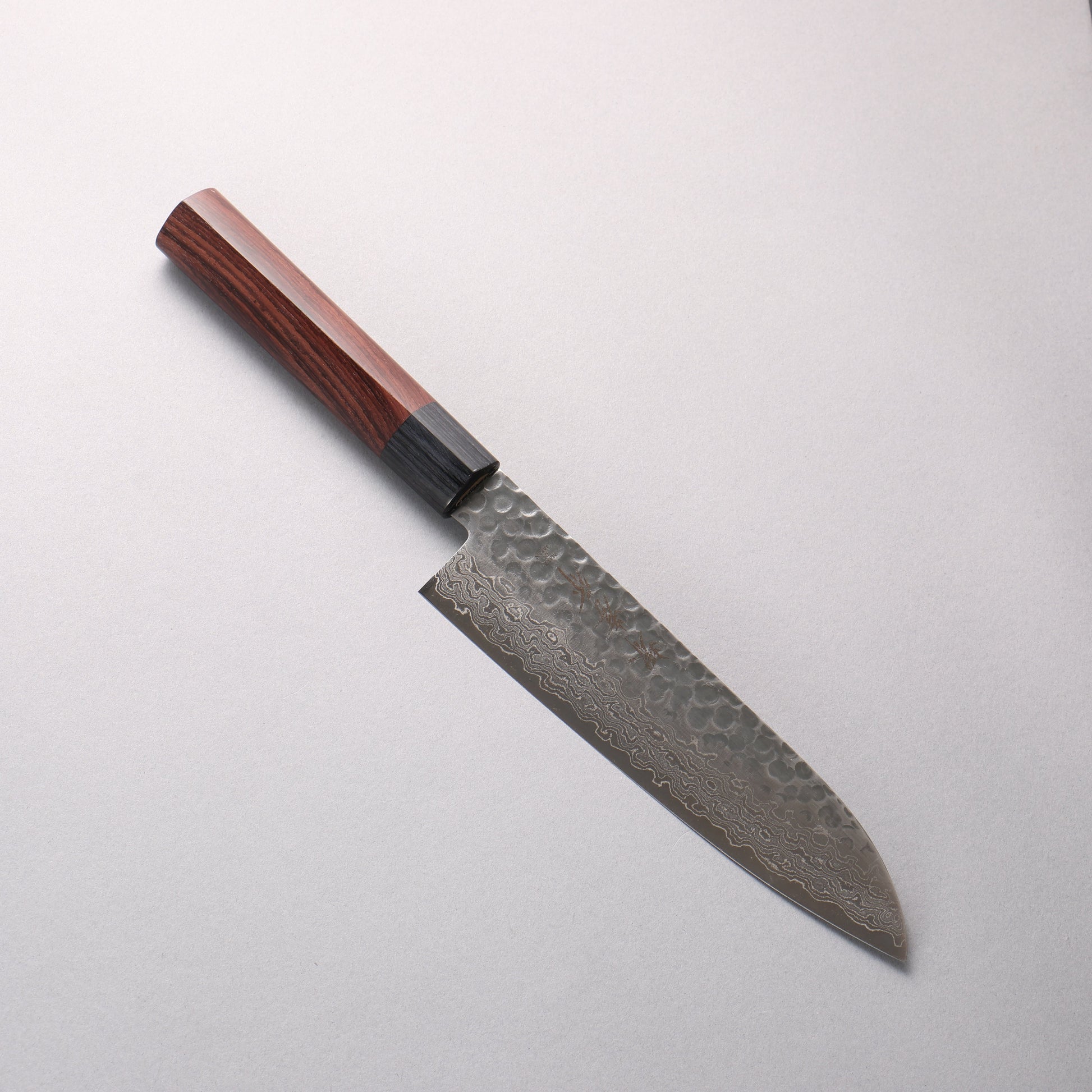 堺 孝行 AUS10 45層ダマスカス 三徳包丁 180mm 紫檀柄 - 清助刃物