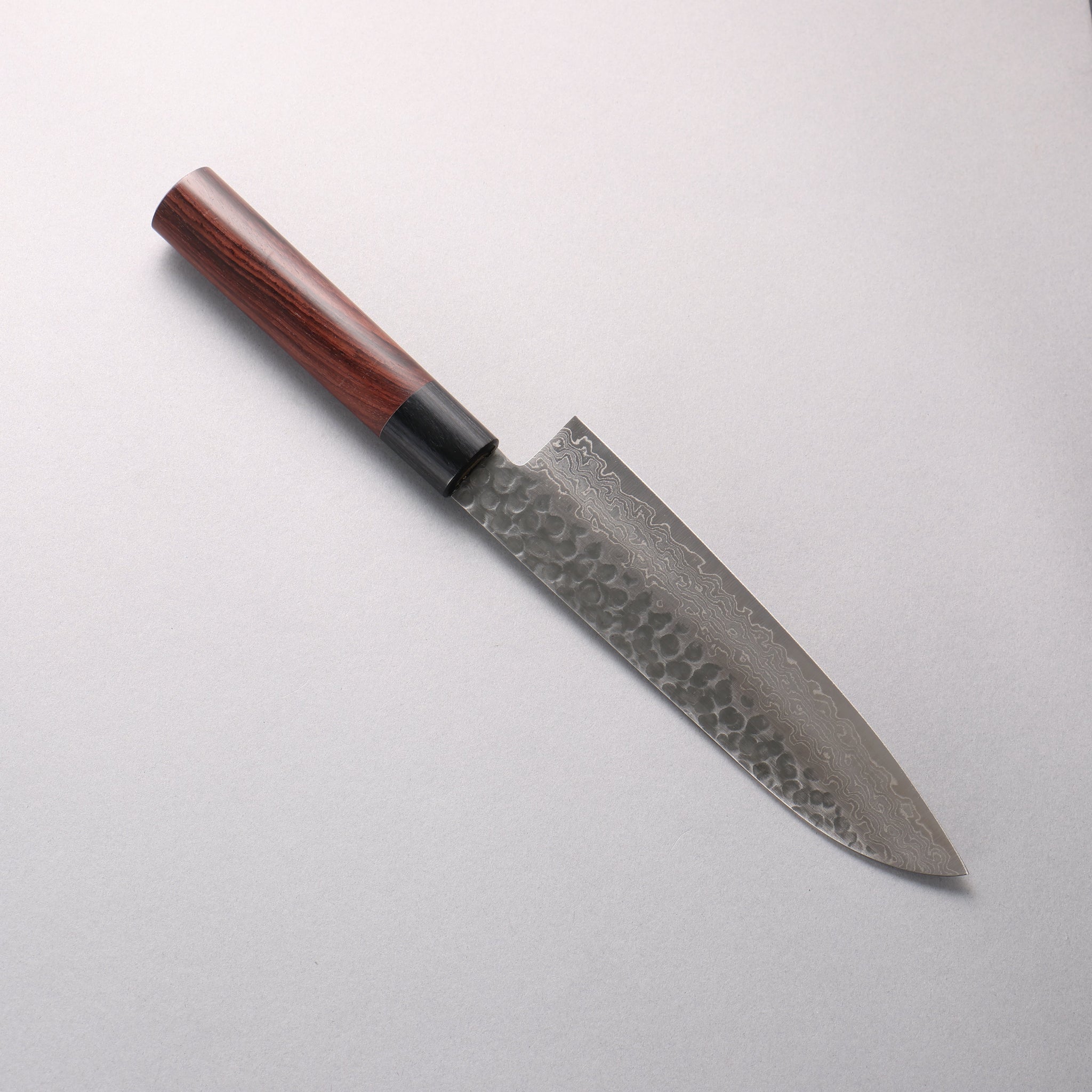 堺 孝行 AUS10 45層ダマスカス 三徳包丁 180mm 紫檀柄 - 清助刃物