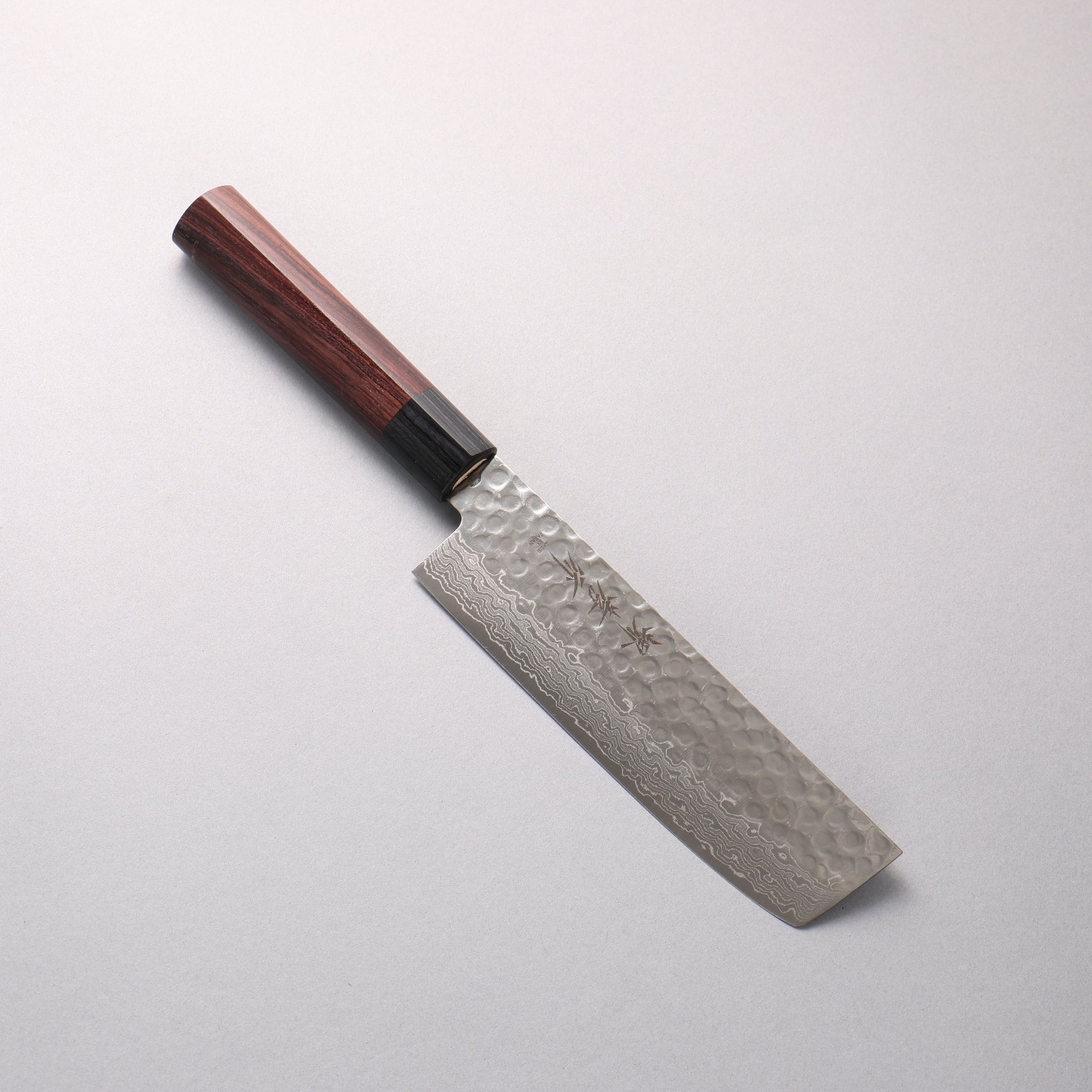堺 孝行 AUS10 45層ダマスカス 菜切包丁 160mm 紫檀柄 - 清助刃物