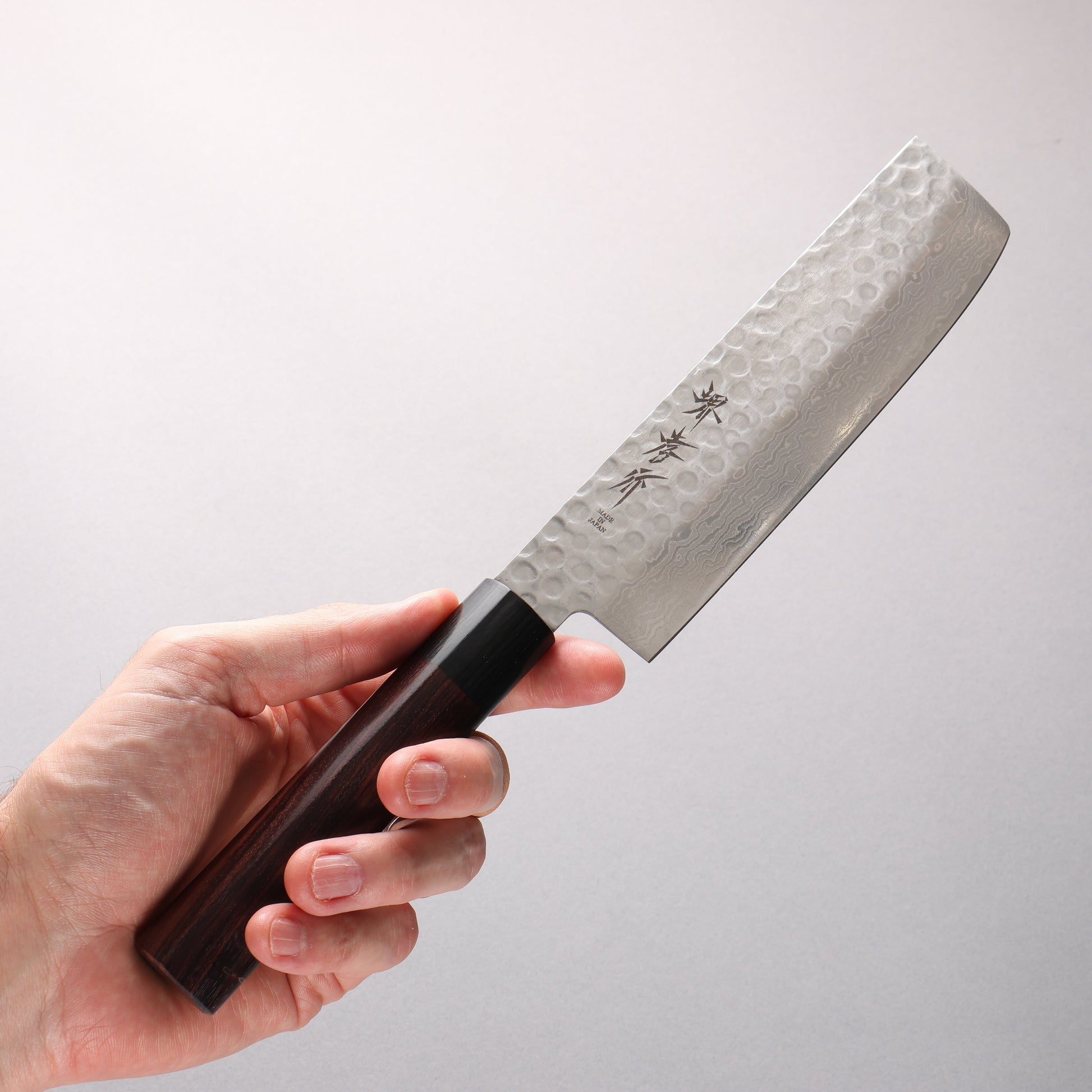堺 孝行 AUS10 45層ダマスカス 菜切包丁 160mm 紫檀柄 - 清助刃物