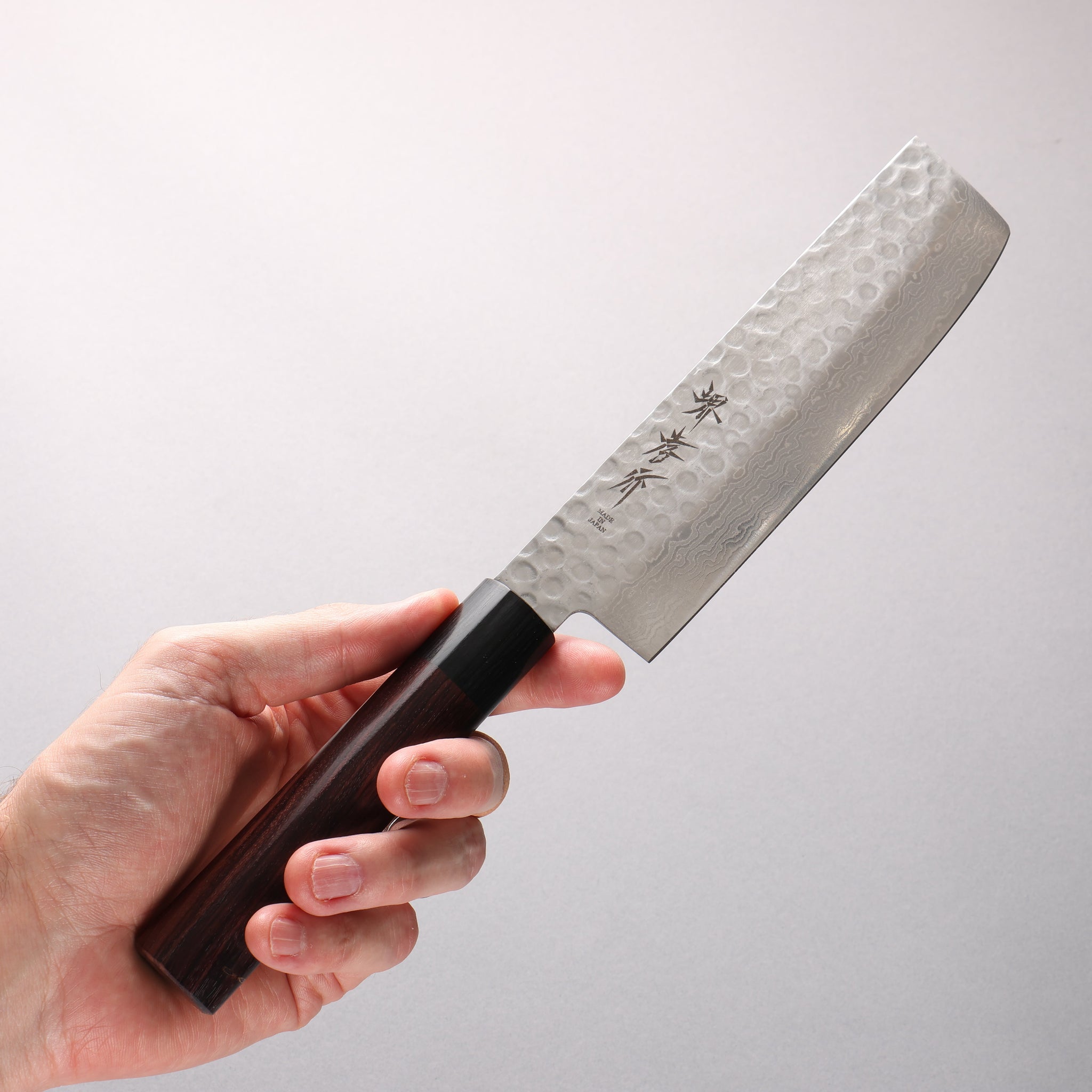 堺 孝行 AUS10 45層ダマスカス 菜切包丁 160mm 紫檀柄 - 清助刃物