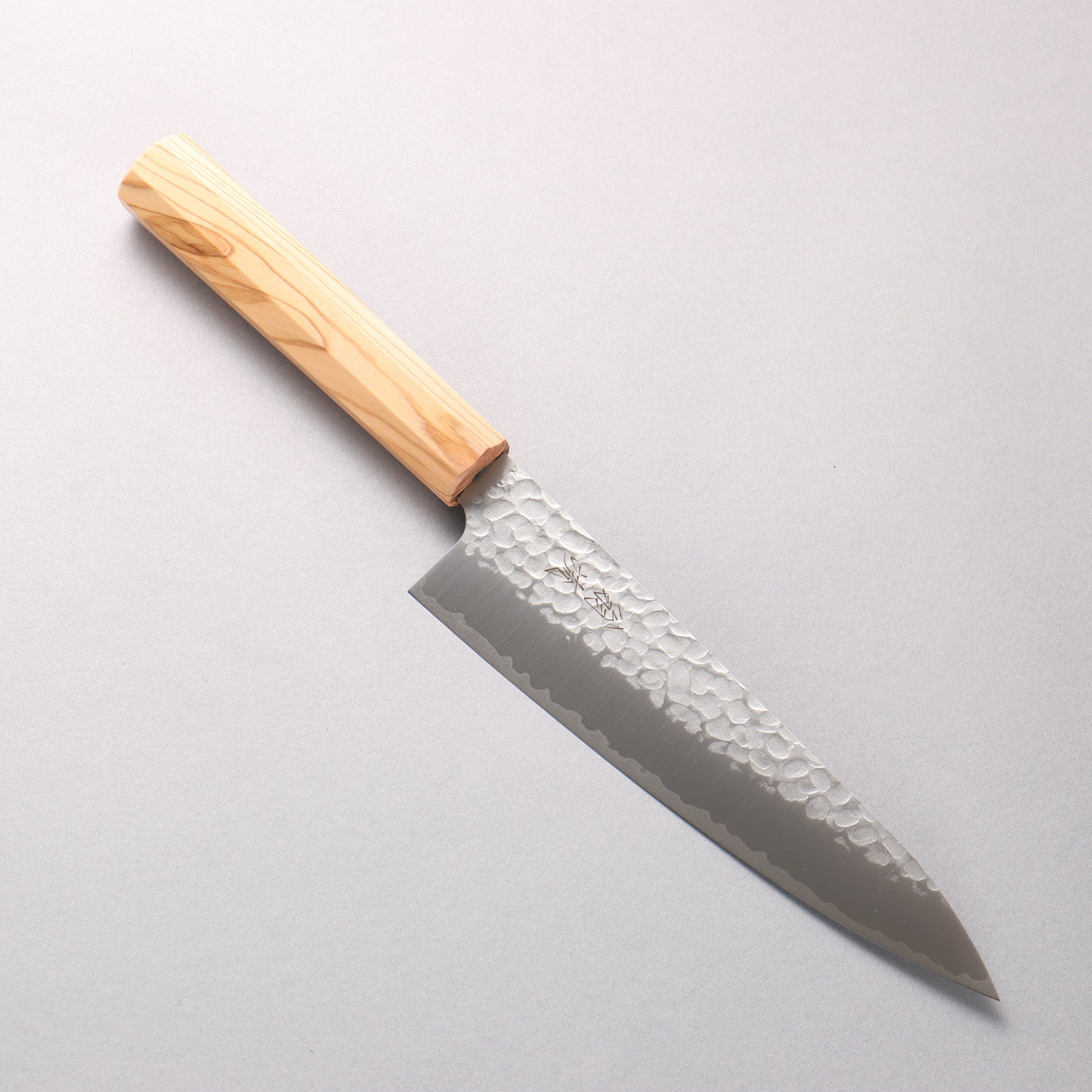 翁流 V金10号 鎚目 牛刀包丁 180mm オリーブの木柄
