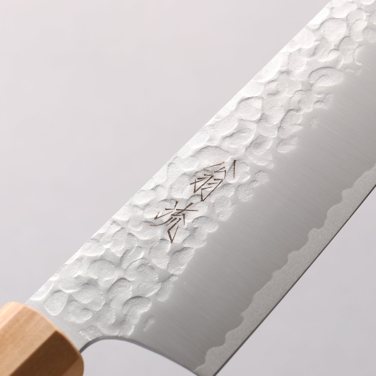 翁流 V金10号 鎚目 切付牛刀包丁 180mm オリーブの木柄