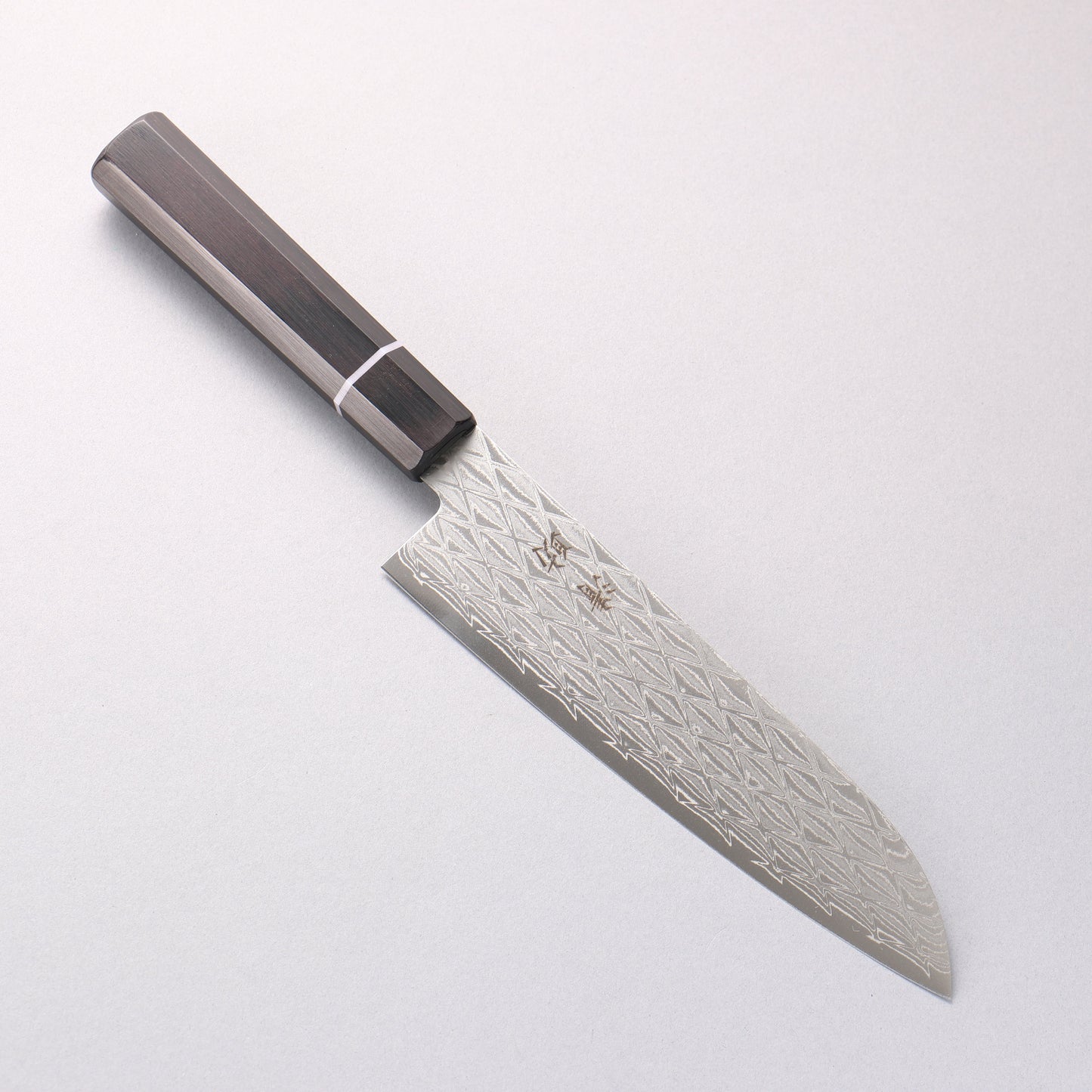 清助 AUS10 ミラークロス 三徳包丁 180mm 黒合板柄 - 清助刃物