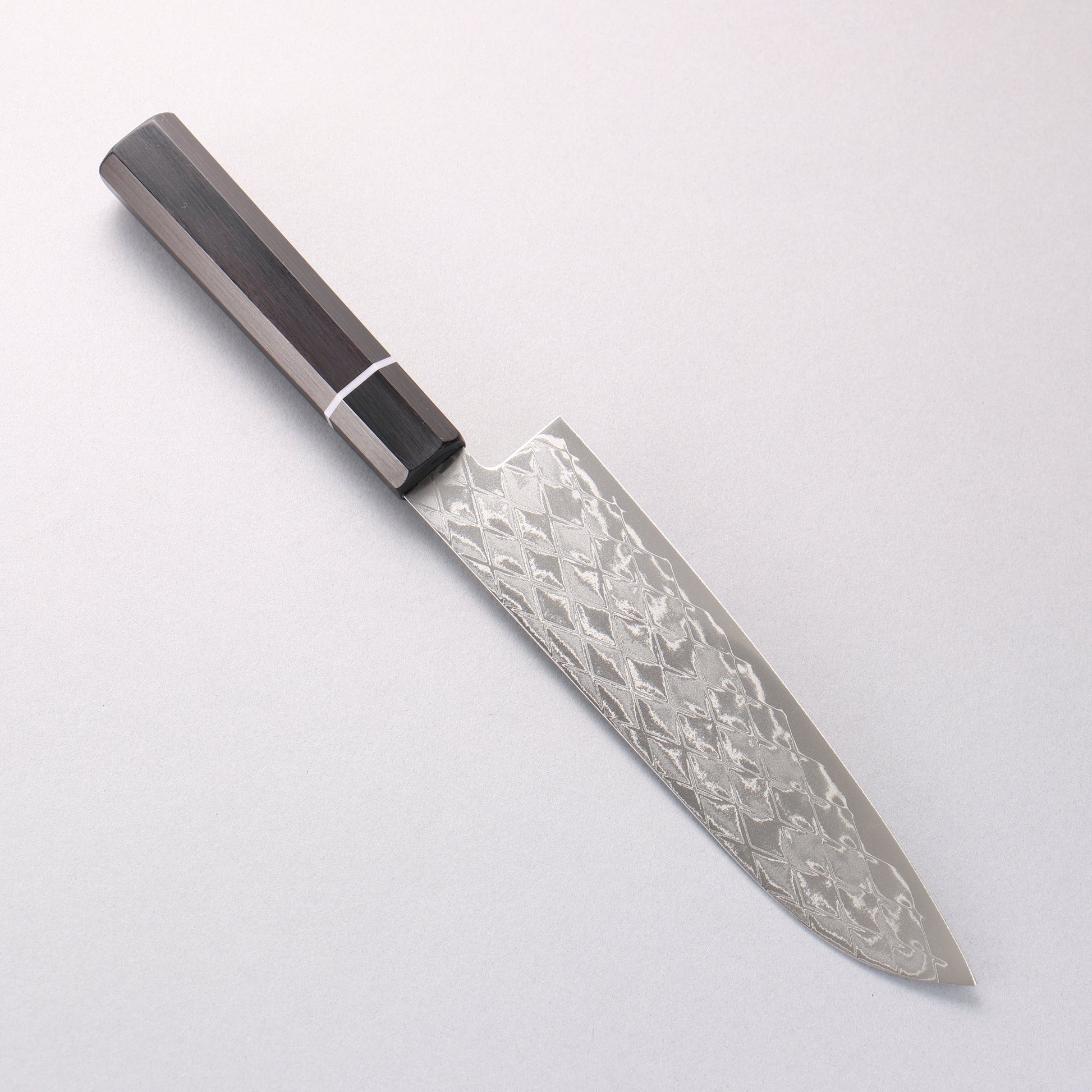 清助 AUS10 ミラークロス 三徳包丁 180mm 黒合板柄 - 清助刃物