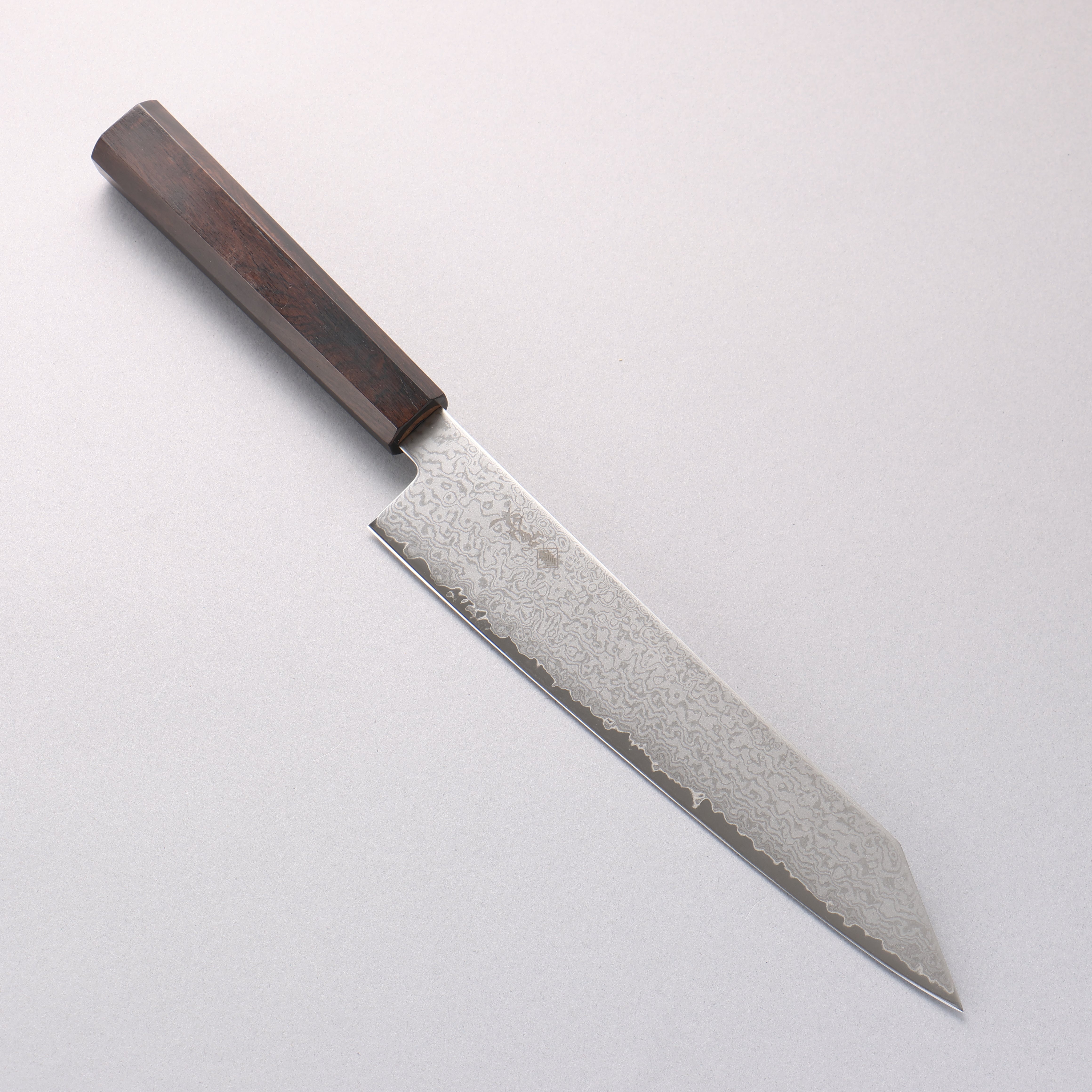 寛丈 V金10号 ダマスカス 切付牛刀包丁 210mm 黒檀柄 - 清助刃物