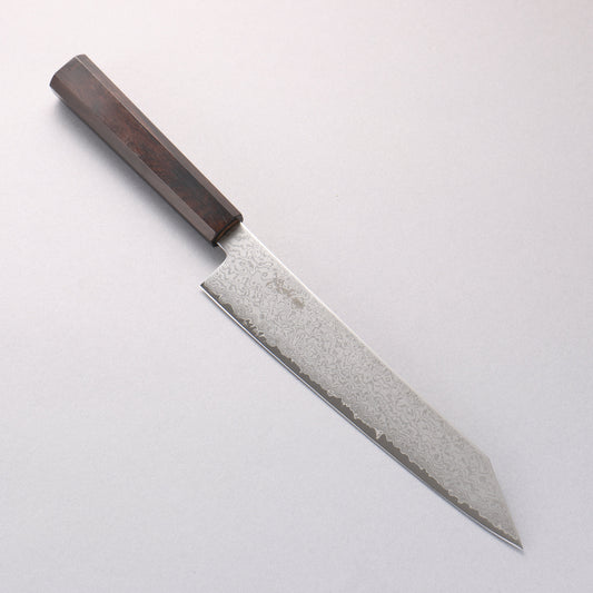 寛丈 V金10号 ダマスカス 切付牛刀包丁 210mm 黒檀柄 - 清助刃物