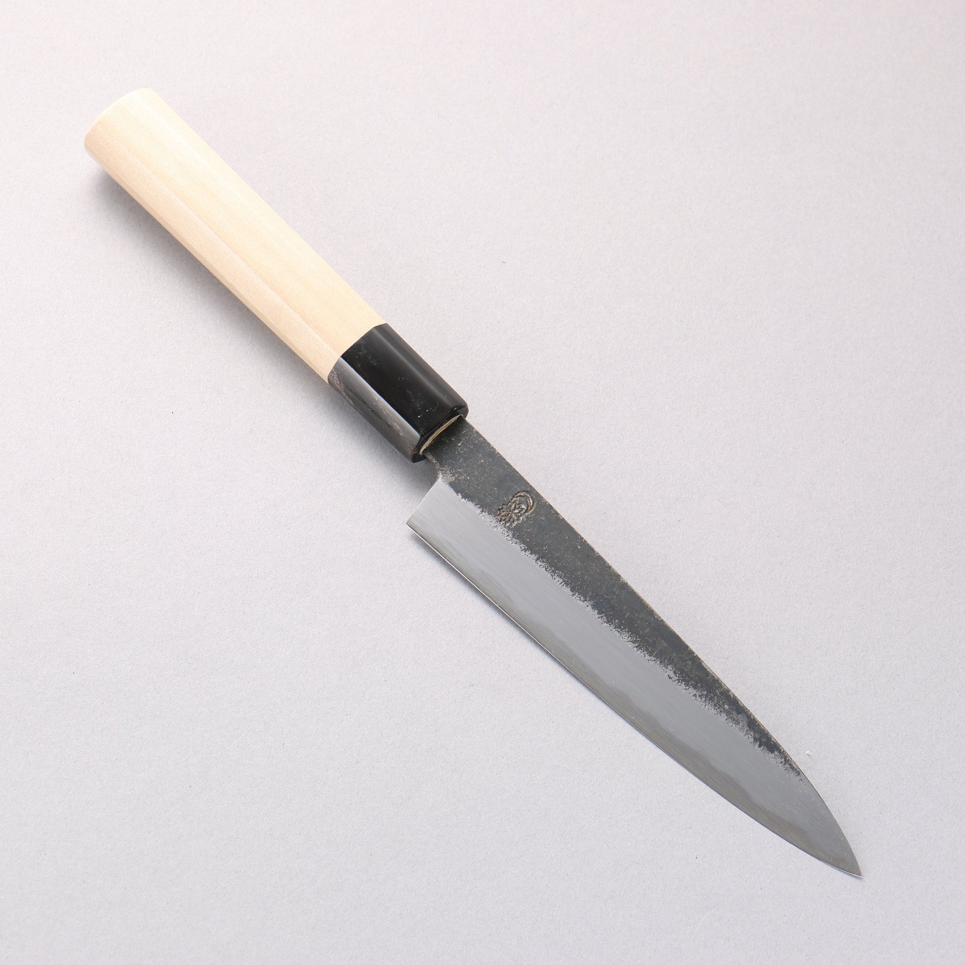 菊月 白ニ鋼 黒仕上げ ペティーナイフ 150mm 朴柄 - 清助刃物