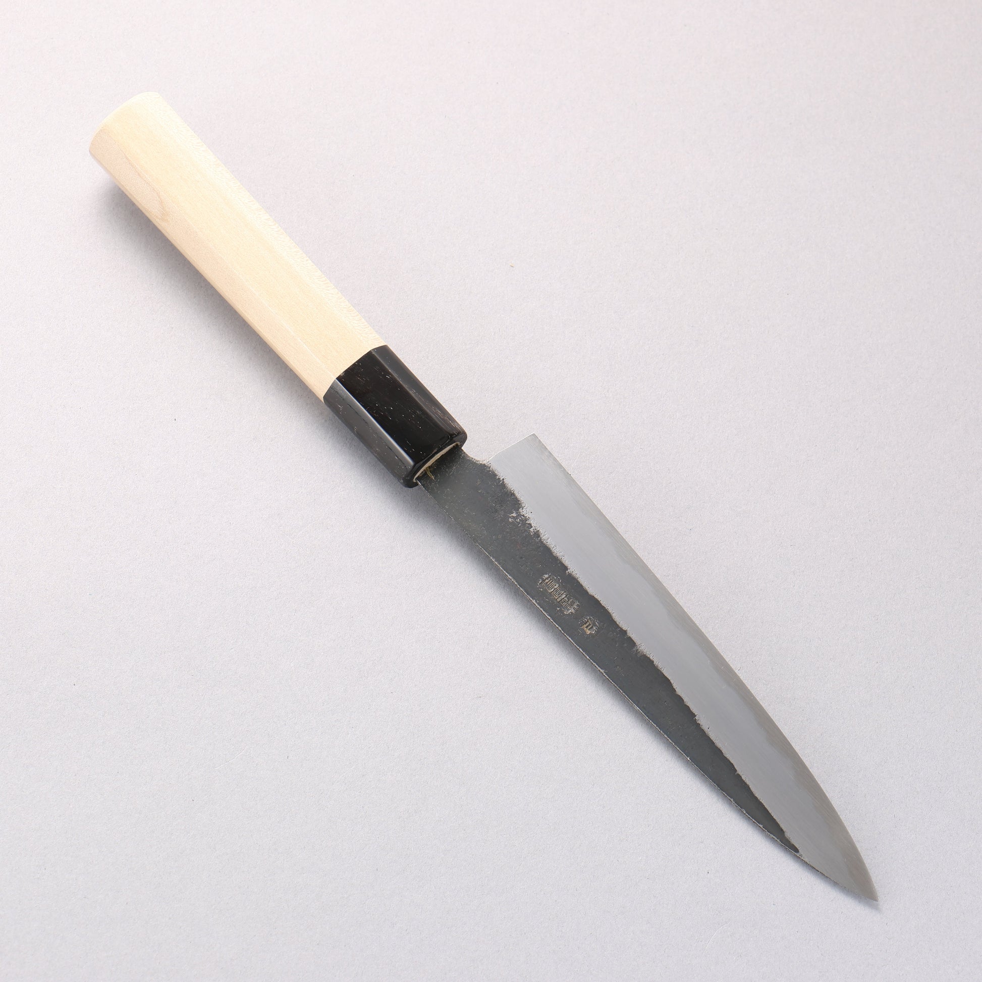 菊月 白ニ鋼 黒仕上げ ペティーナイフ 150mm 朴柄 - 清助刃物