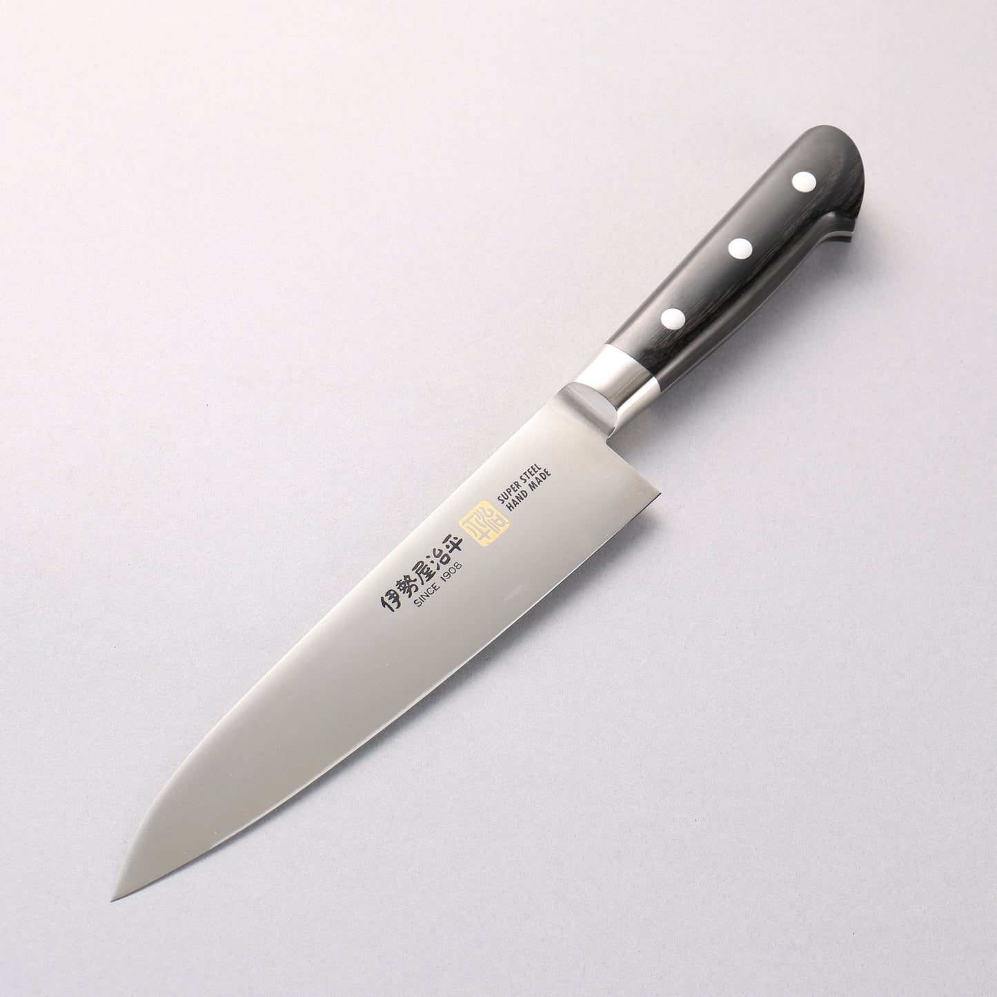 伊勢屋 モリブデン鋼（MOL） 牛刀包丁 180mm 黒合板柄 - 清助刃物