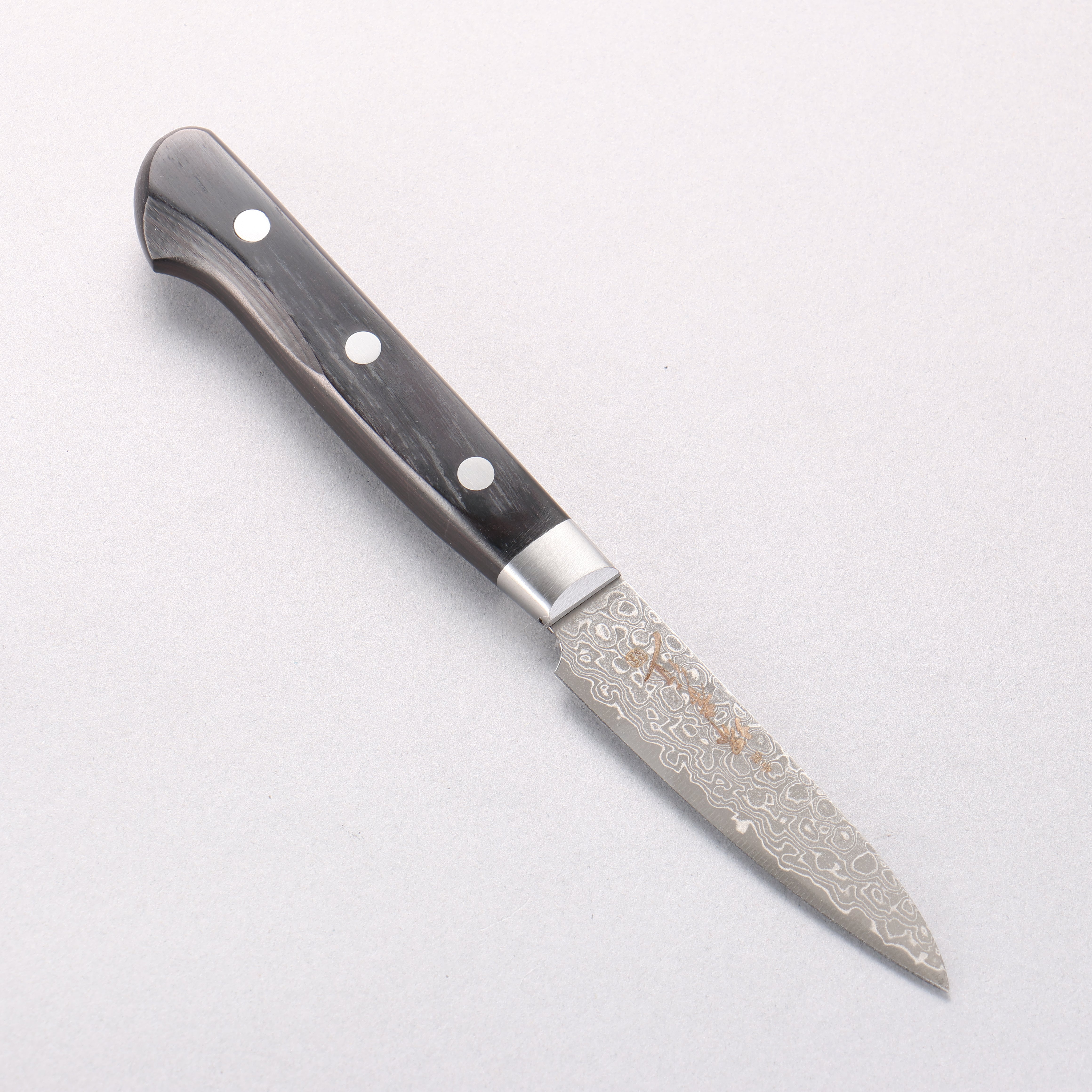 堺 孝行 AUS10 45層 鏡面仕上げ ダマスカス ペティーナイフ 80mm - 清助刃物