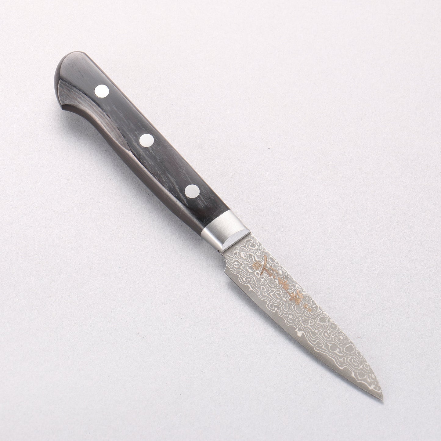 堺 孝行 AUS10 45層 鏡面仕上げ ダマスカス ペティーナイフ 80mm - 清助刃物