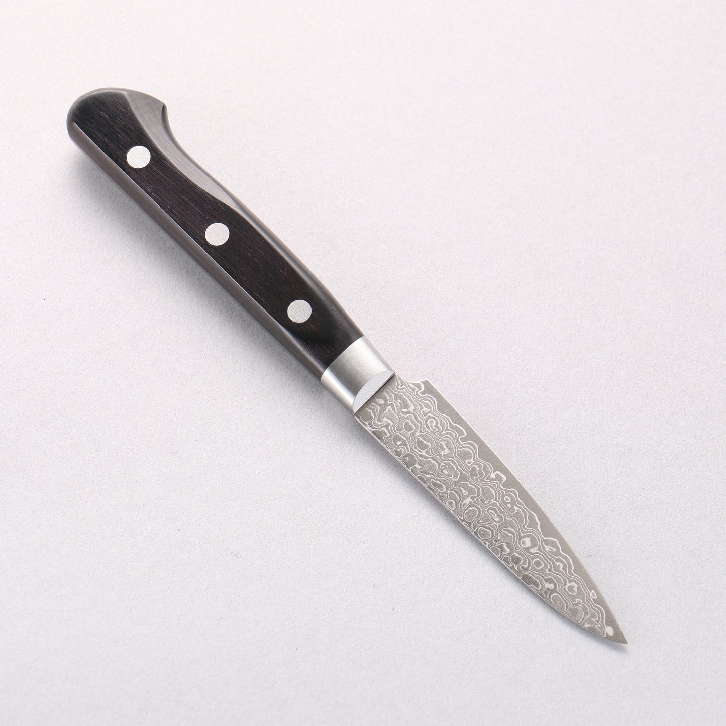 堺 孝行 AUS10 45層 鏡面仕上げ ダマスカス ペティーナイフ 80mm - 清助刃物