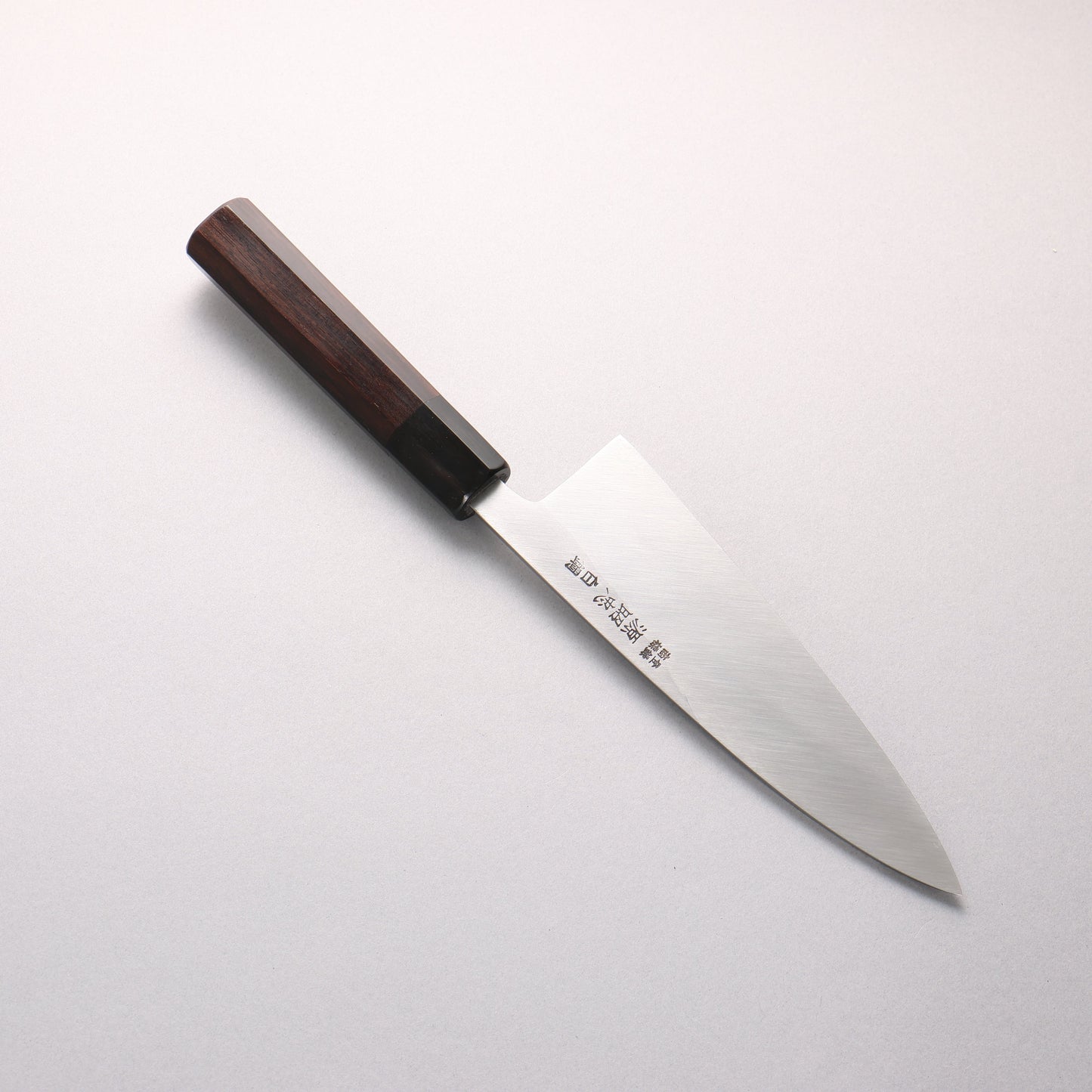 源 昭忠 白ニ鋼 相出刃 180mm 黒檀　(口輪：黒水牛)柄