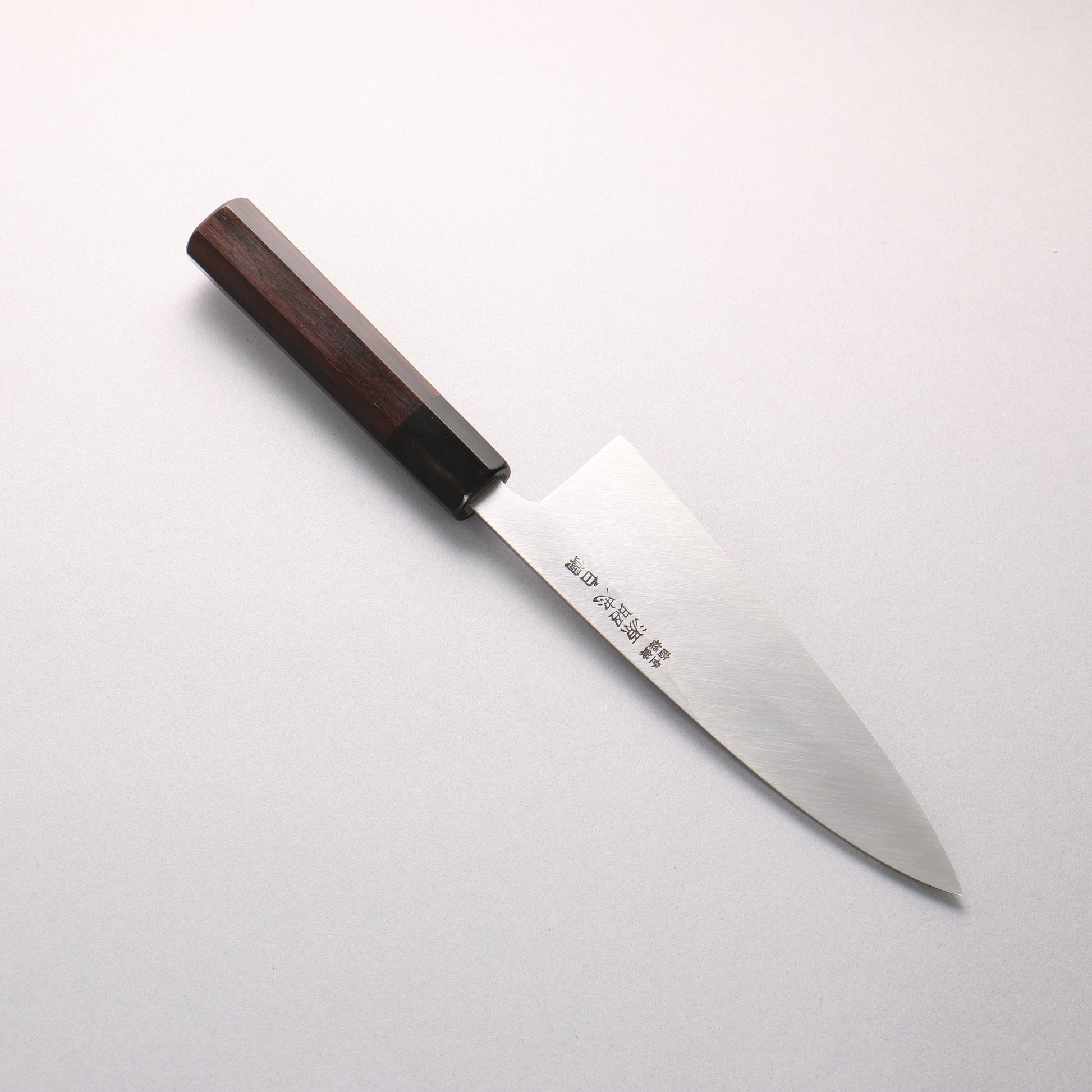 源 昭忠 白ニ鋼 相出刃 180mm 黒檀　(口輪：黒水牛)柄