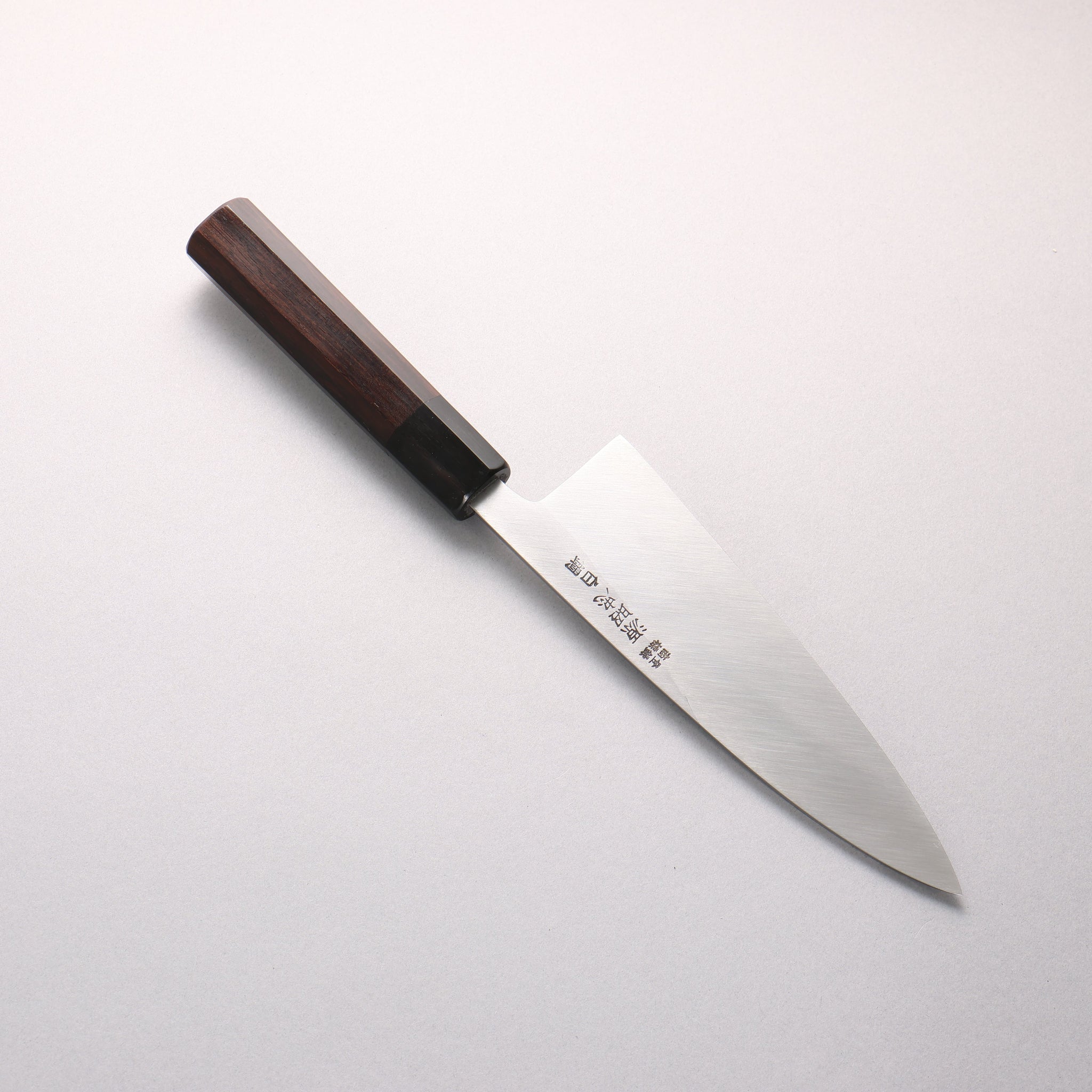 源 昭忠 白ニ鋼 相出刃 180mm 黒檀 (口輪：黒水牛)柄 - 清助刃物