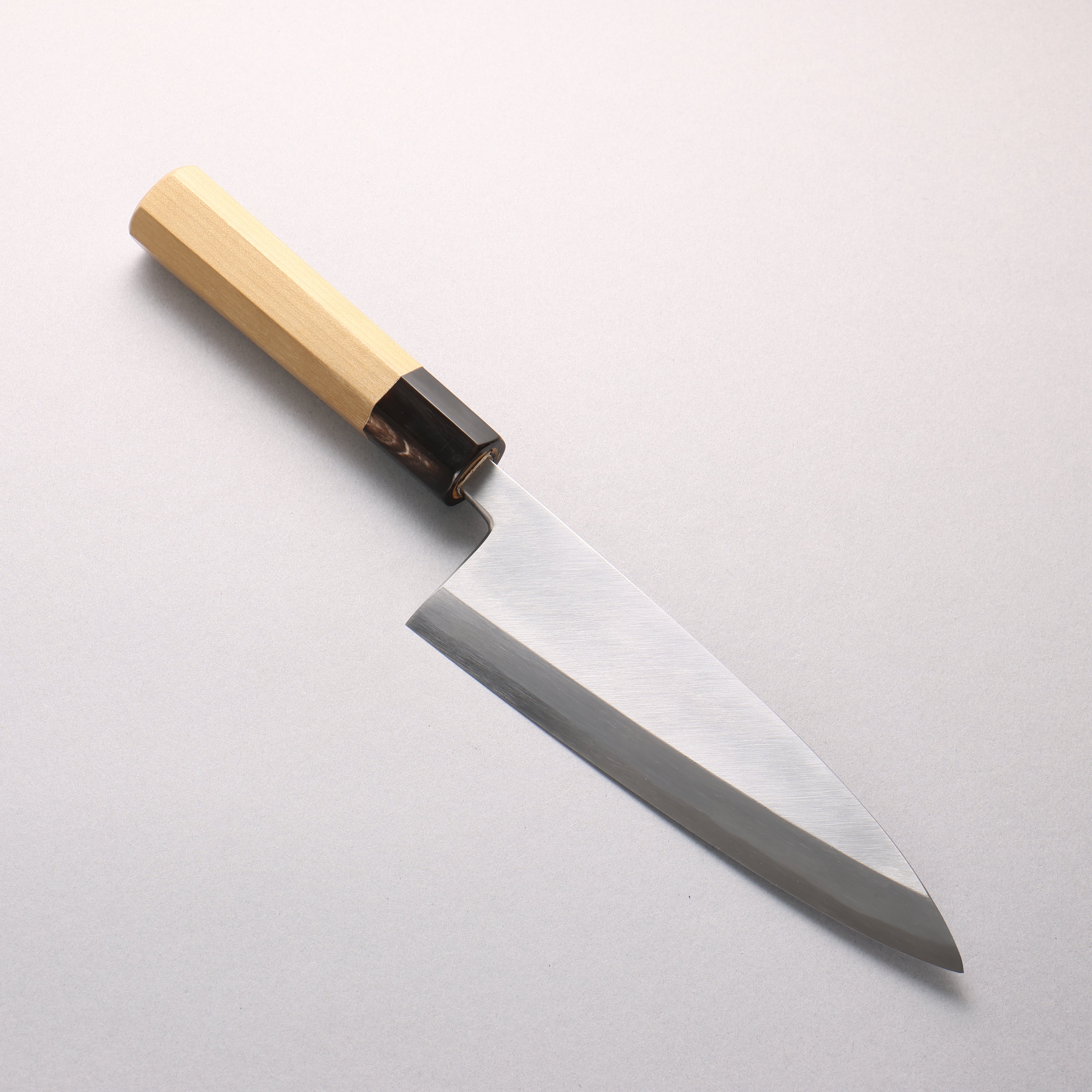源 昭忠 白ニ鋼 相出刃 180mm 朴 (口輪：水牛)柄 - 清助刃物