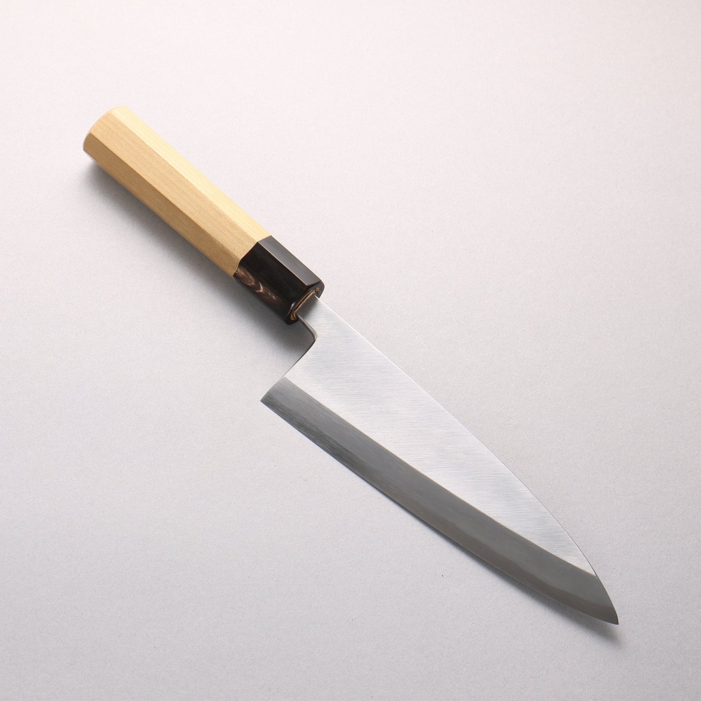 源 昭忠 白ニ鋼 相出刃 180mm 朴 (口輪：水牛)柄
