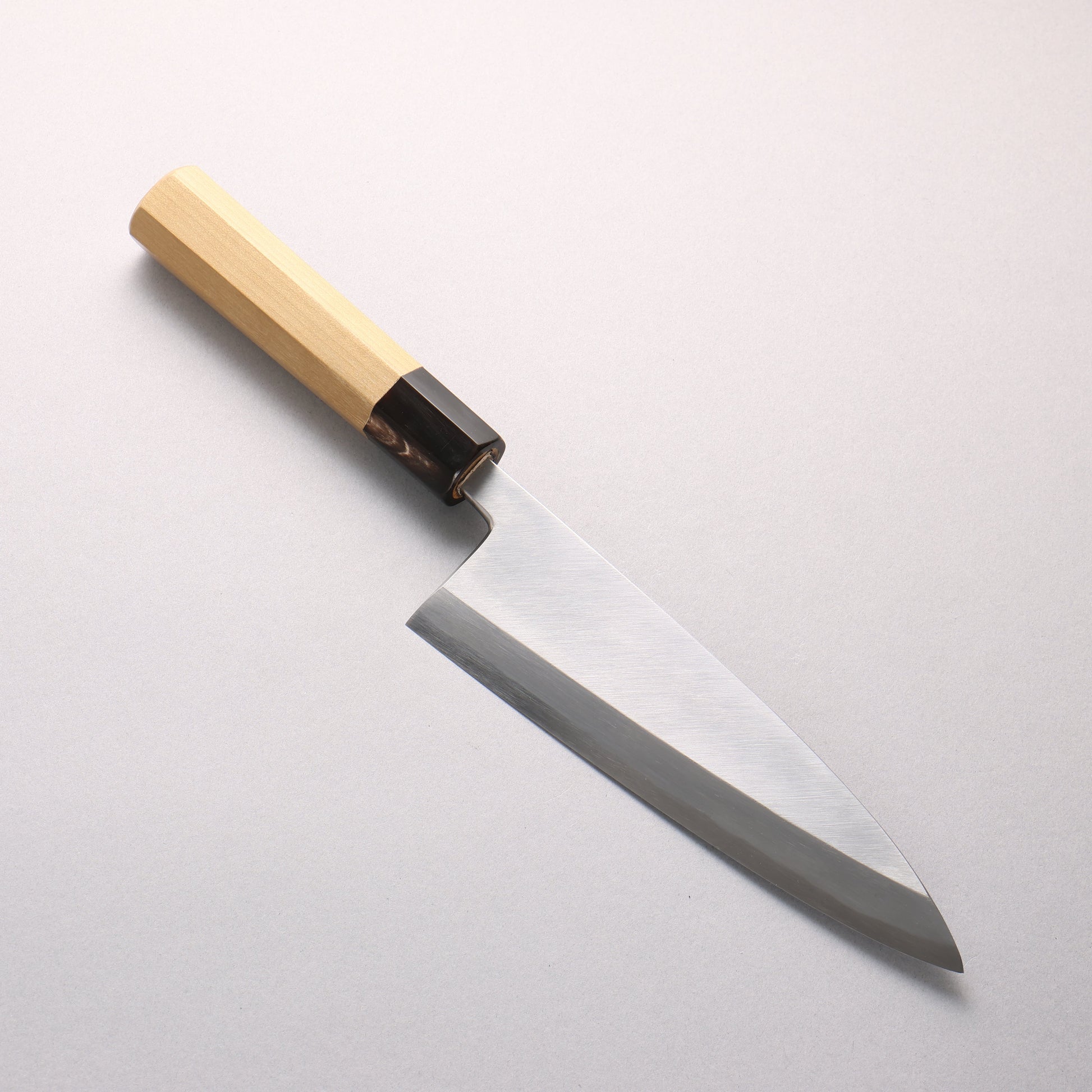 源 昭忠 白ニ鋼 相出刃 180mm 朴 (口輪：水牛)柄