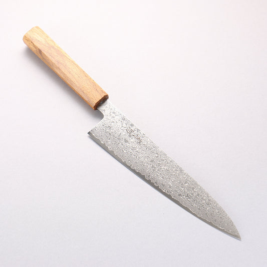 清助 ZA-18 鏡面仕上げ ダマスカス 牛刀包丁 210mm 樫柄 - 清助刃物