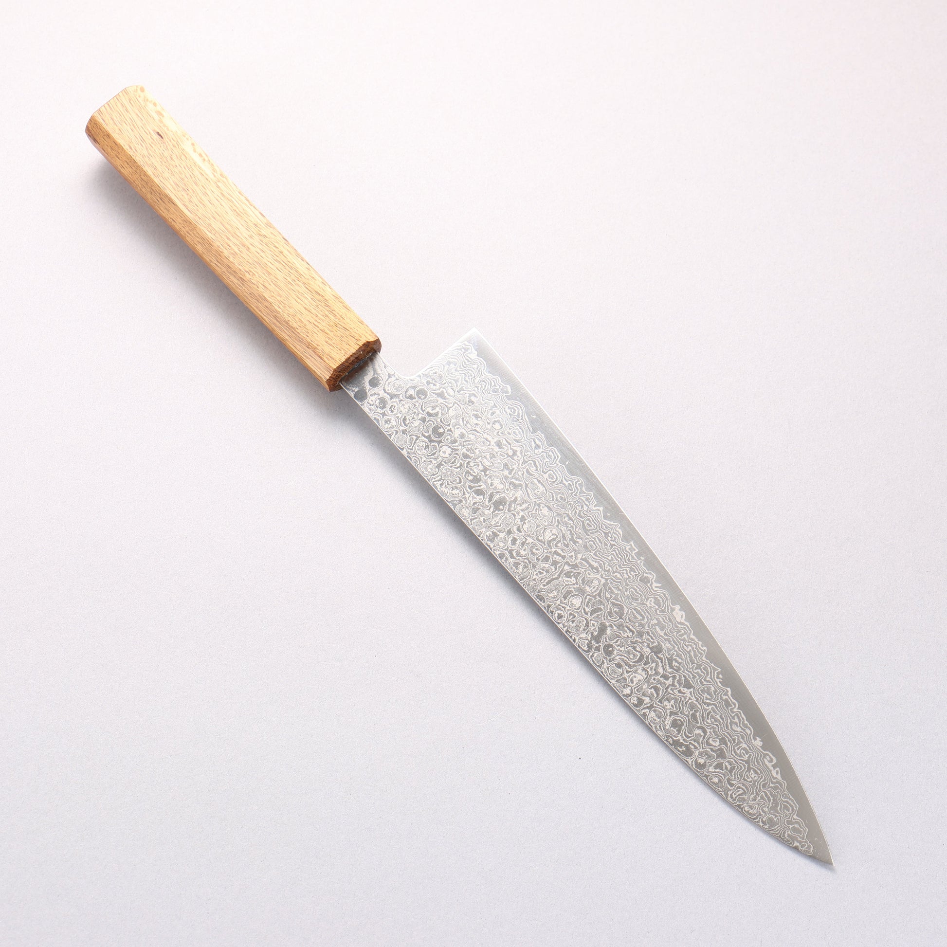 清助 ZA-18 鏡面仕上げ ダマスカス 牛刀包丁 210mm 樫柄 - 清助刃物