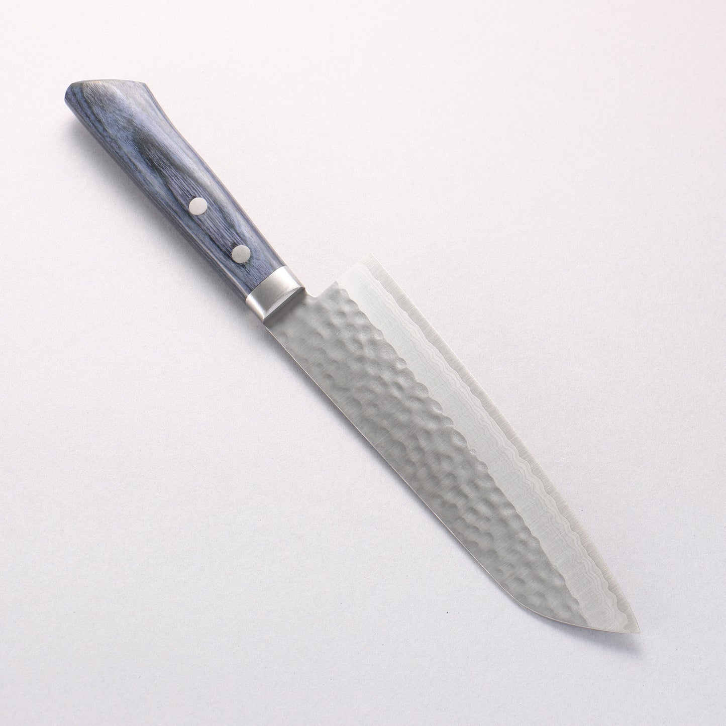 訓平 刻流（こくりゅう） V金10号 鎚目 ダマスカス 三徳包丁 170mm 合板 (紺色)柄 - 清助刃物