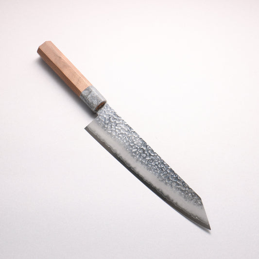 清助 銀三鋼 鎚目 切付牛刀包丁 210mm ウォールナット（口輪：グレー樹脂）柄 - 清助刃物