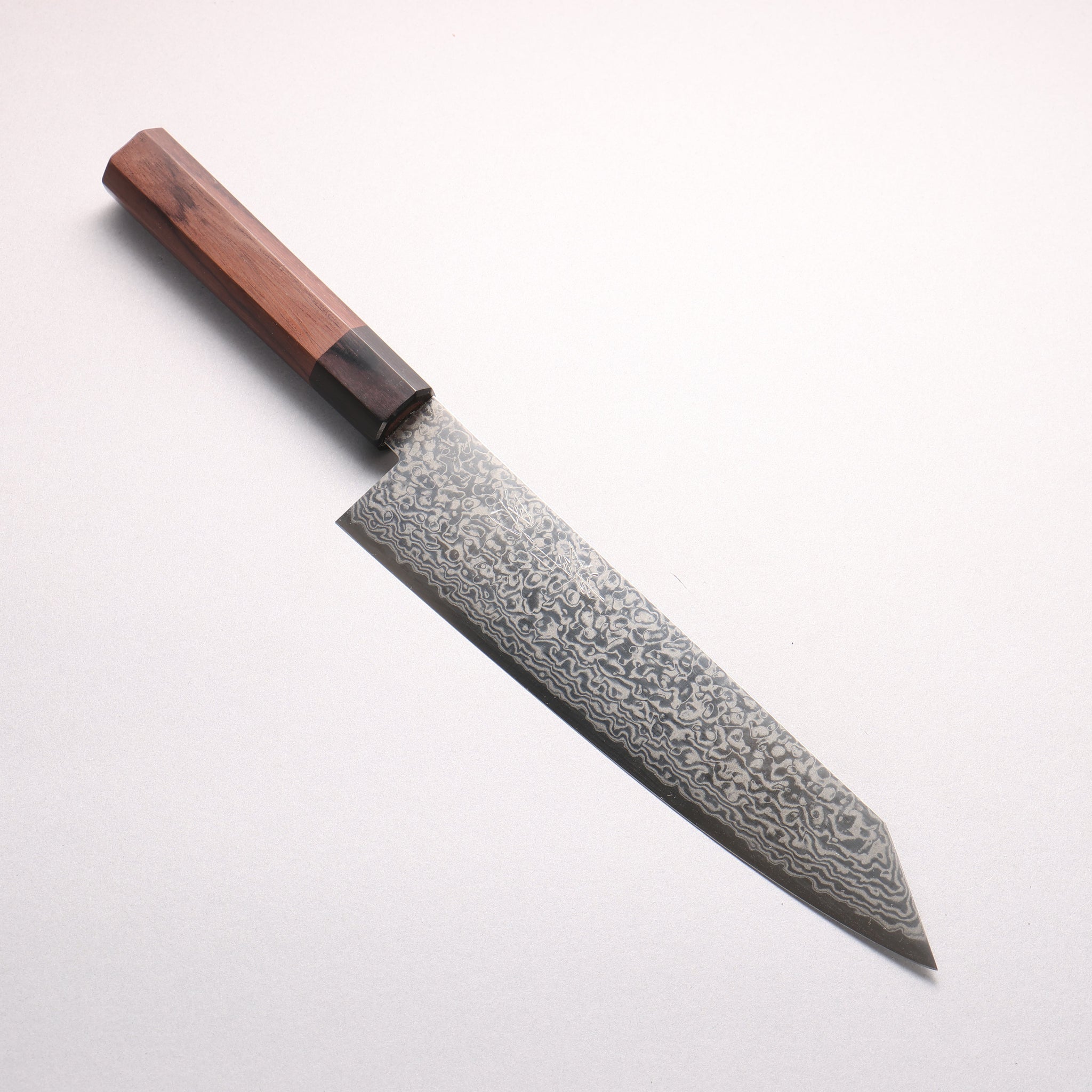 清助 ZDP189 ダマスカス 切付牛刀包丁 210mm 紫檀 (口輪：黒合板)柄 - 清助刃物