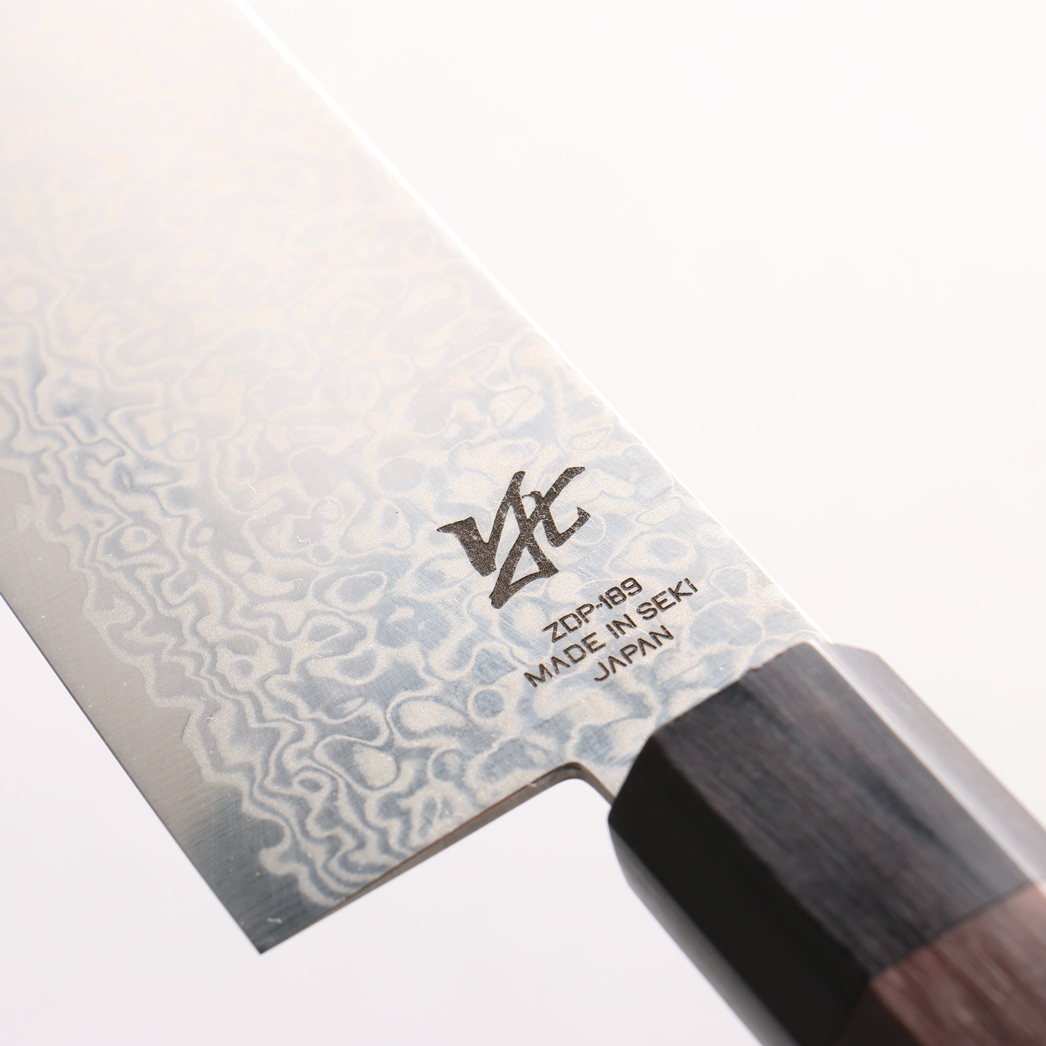 清助 ZDP189 ダマスカス 切付牛刀包丁 210mm 紫檀 (口輪：黒合板)柄 - 清助刃物