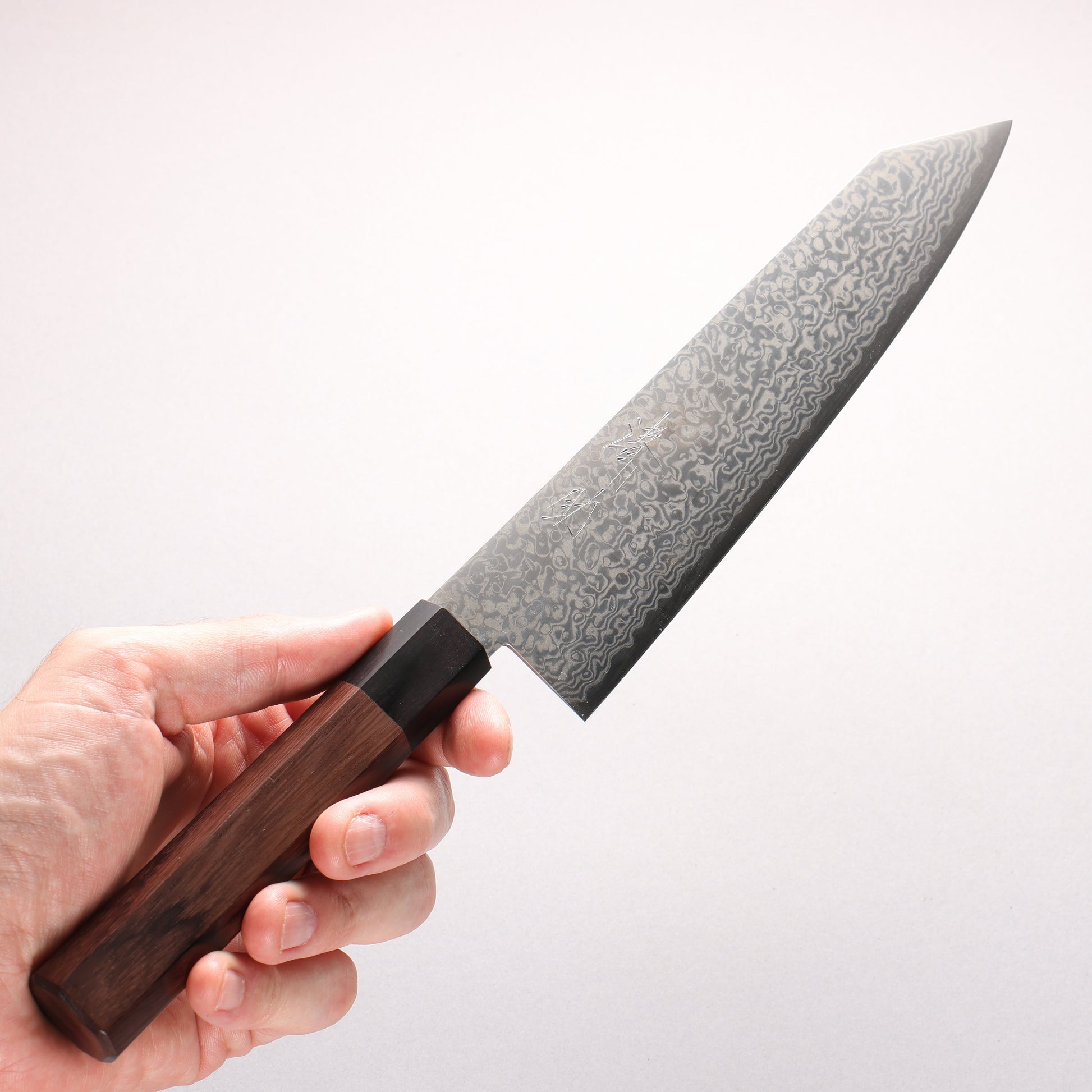 清助 ZDP189 ダマスカス 切付牛刀包丁 210mm 紫檀 (口輪：黒合板)柄