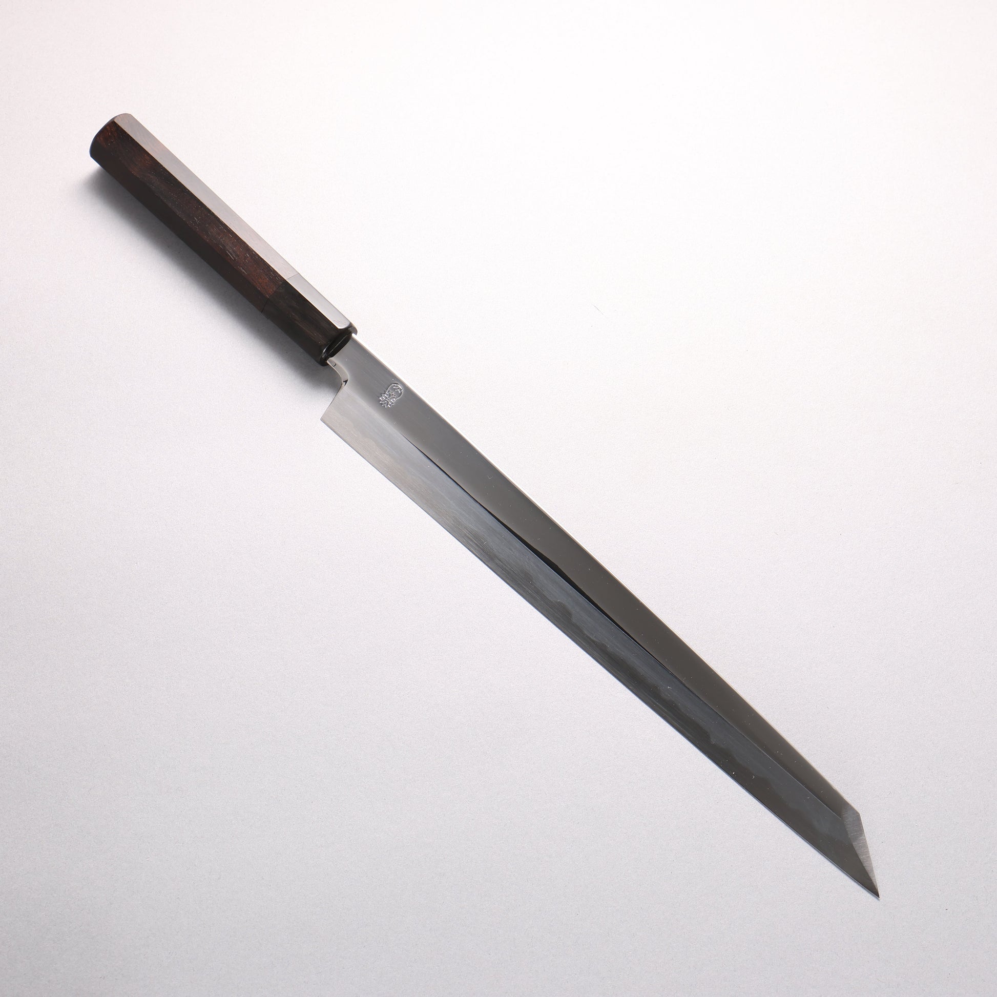 重陽 青一鋼 鏡面仕上げ 切付柳刃包丁 300mm 黒檀　(口輪：黒水牛)柄