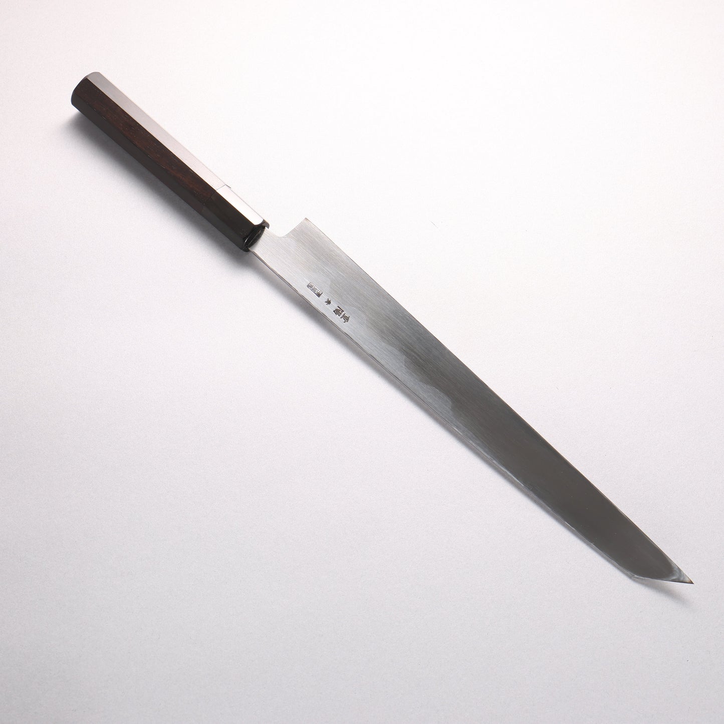 重陽 青一鋼 鏡面仕上げ 切付柳刃包丁 300mm 黒檀　(口輪：黒水牛)柄