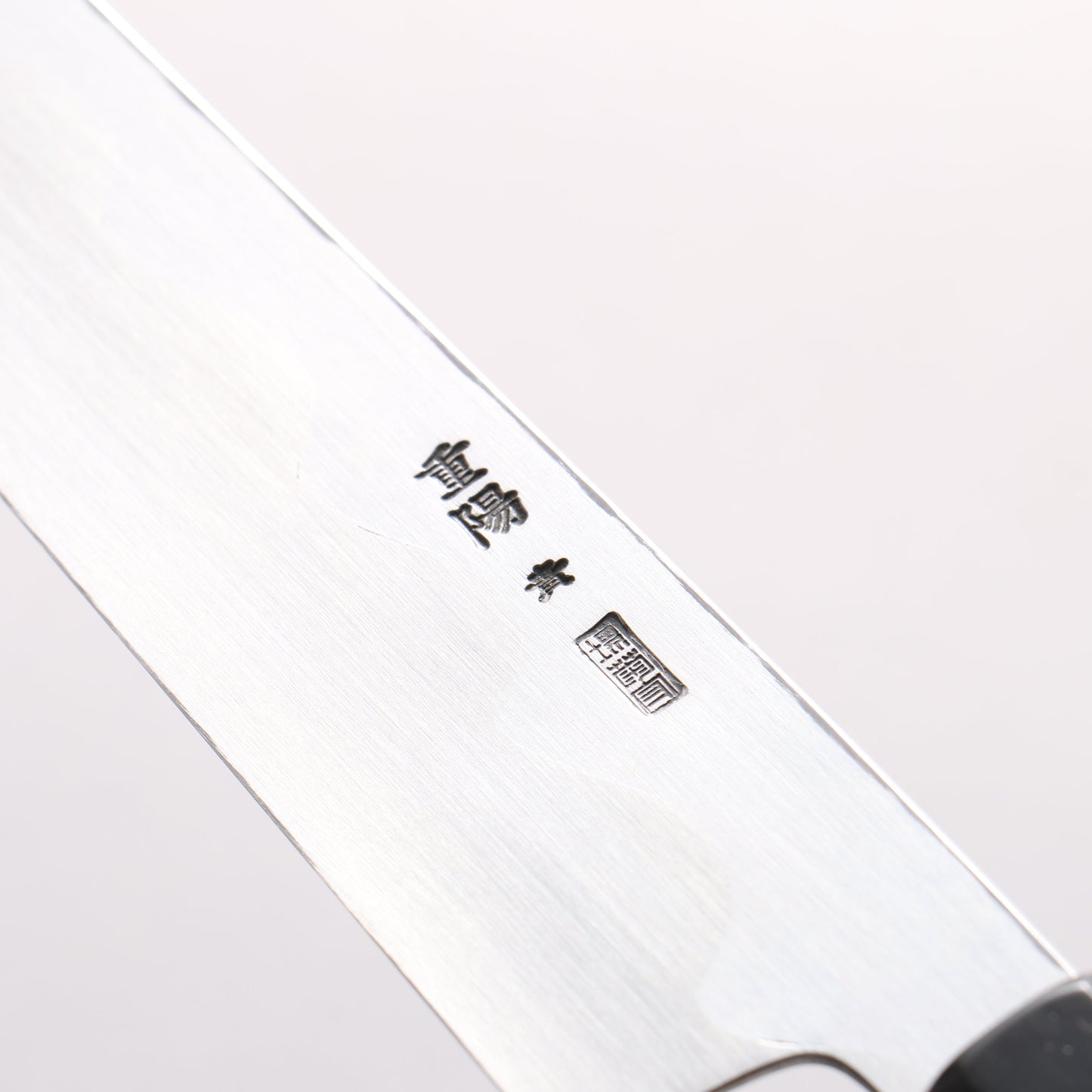 重陽 青一鋼 鏡面仕上げ 切付柳刃包丁 300mm 黒檀　(口輪：黒水牛)柄