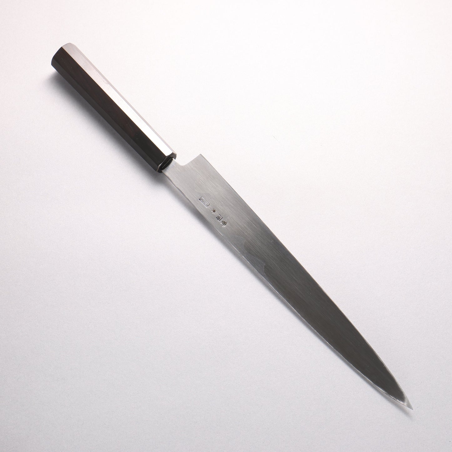 重陽 青一鋼 鏡面仕上げ 柳刃包丁 270mm 黒檀　(口輪：黒水牛)柄