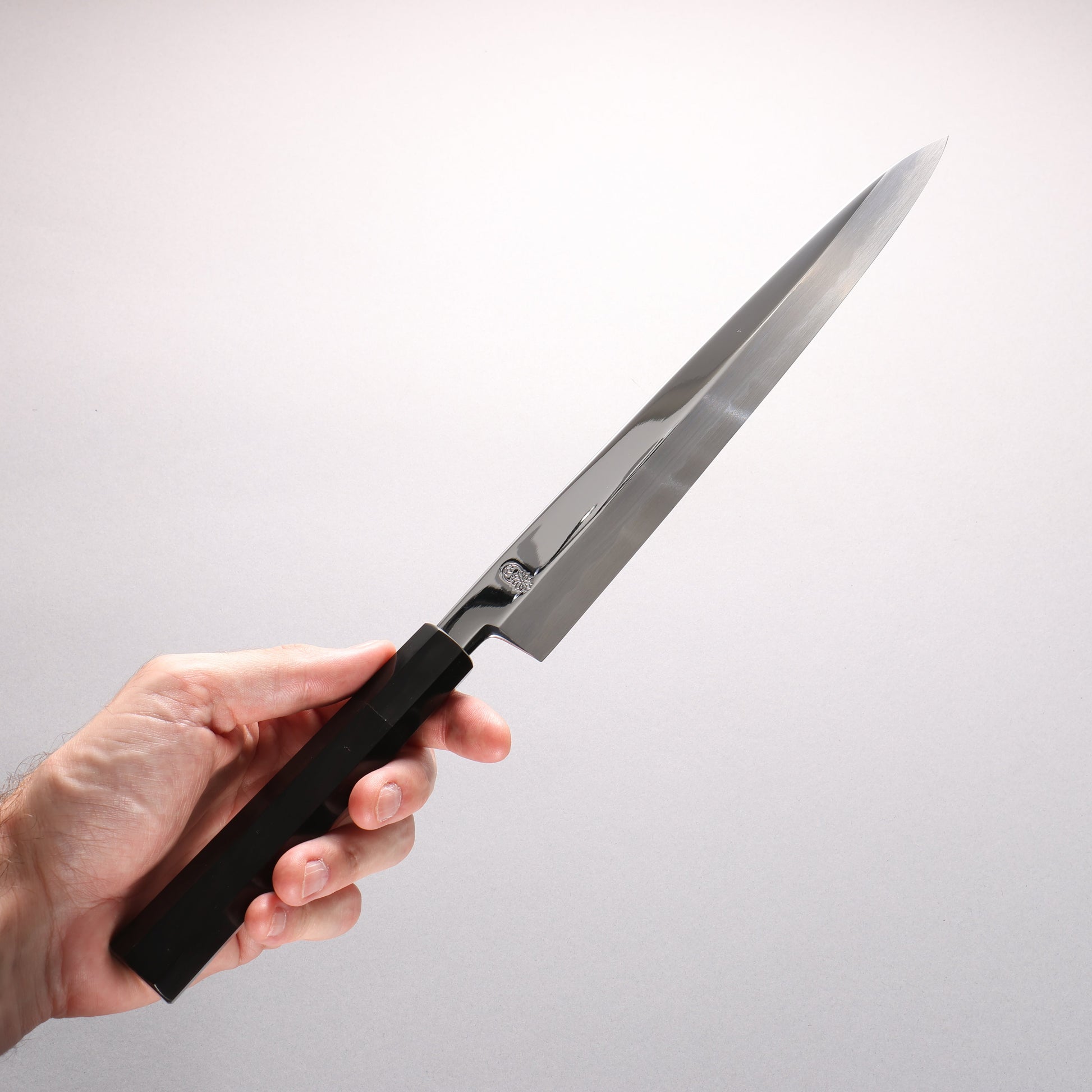 重陽 青一鋼 鏡面仕上げ 柳刃包丁 270mm 黒檀　(口輪：黒水牛)柄