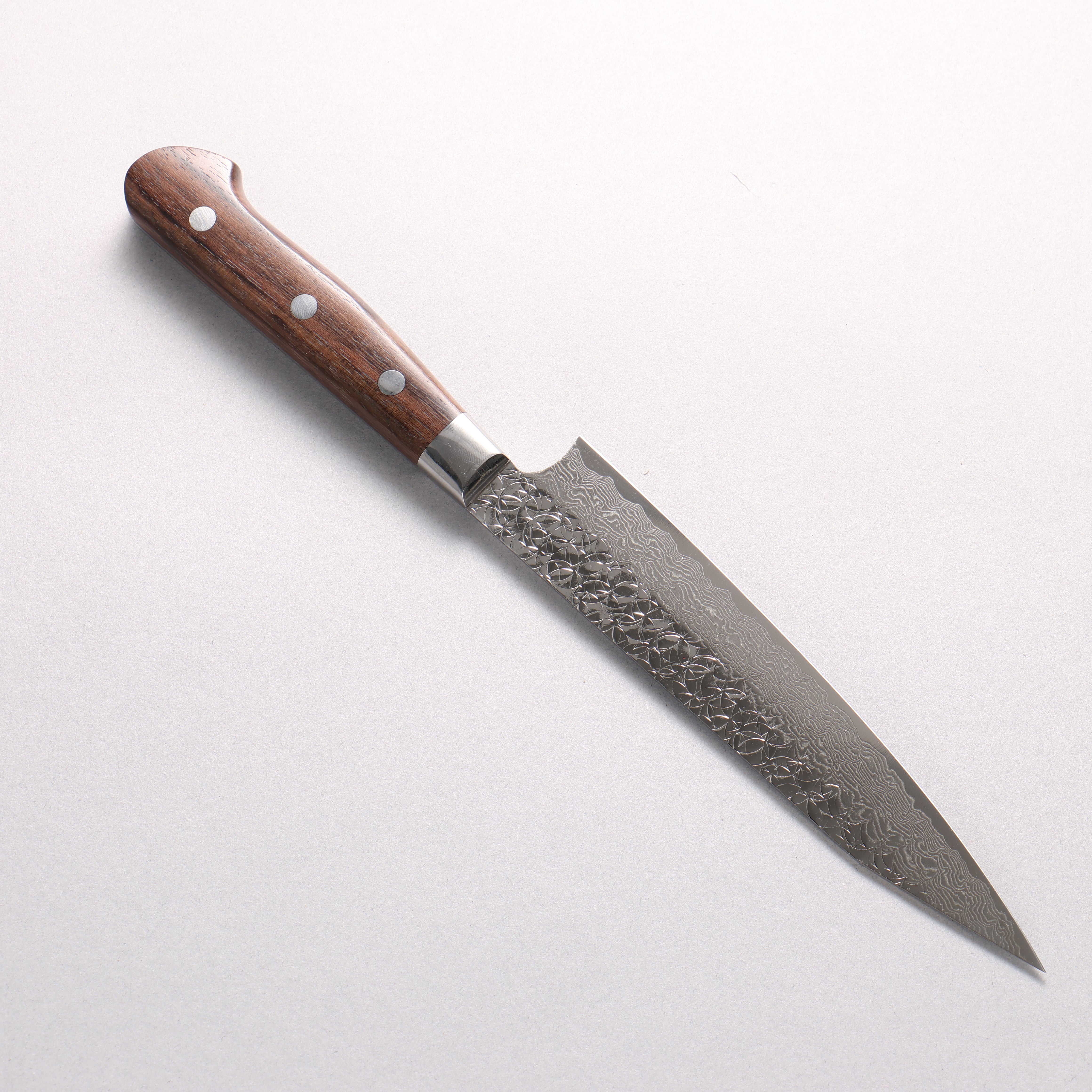 堺 孝行 SG2 鎚目 ダマスカス 磨き仕上げ 剣型ペティナイフ包丁 150mm 紫檀柄 - 清助刃物