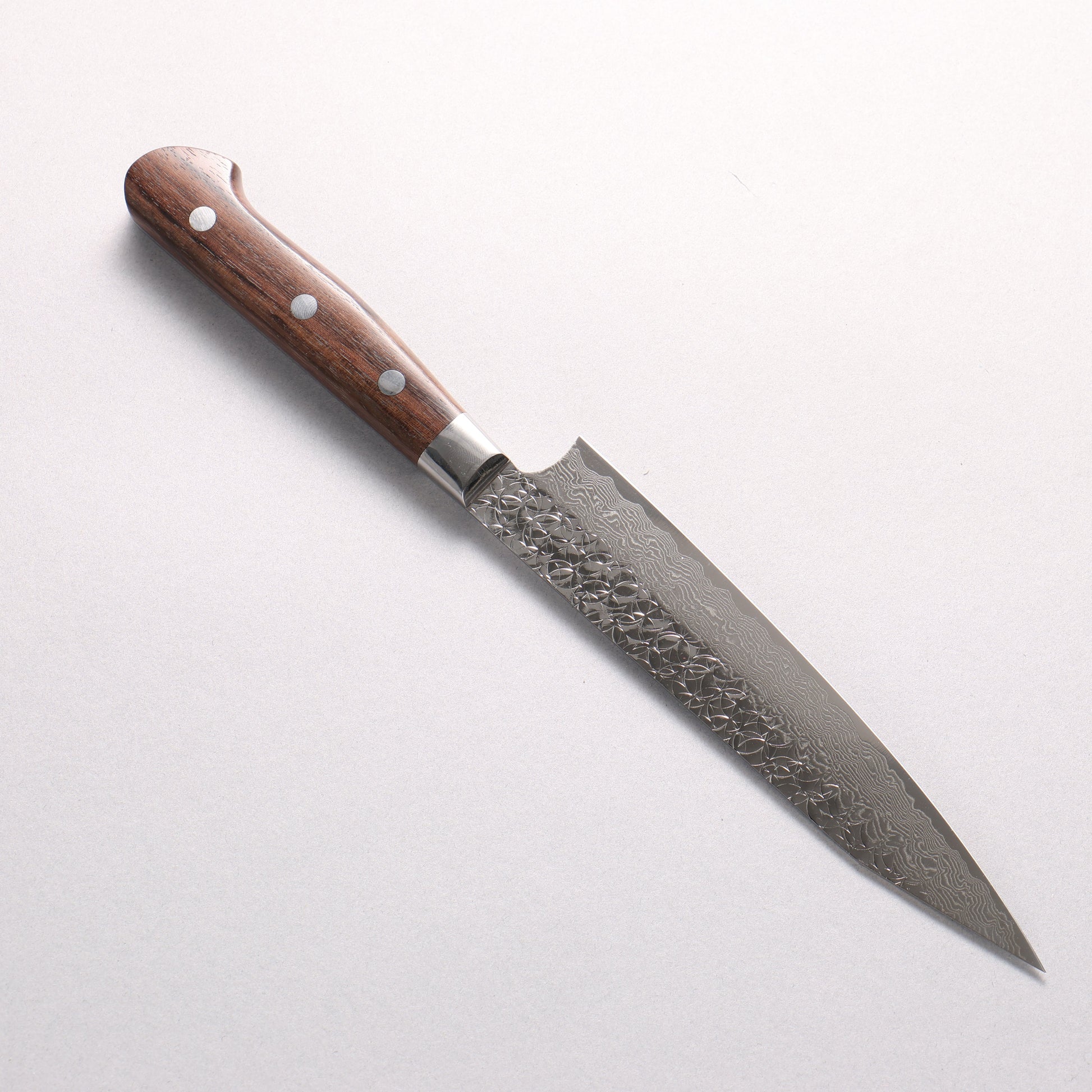 堺 孝行 SG2 鎚目 ダマスカス 磨き仕上げ 剣型ペティナイフ包丁 150mm 紫檀柄