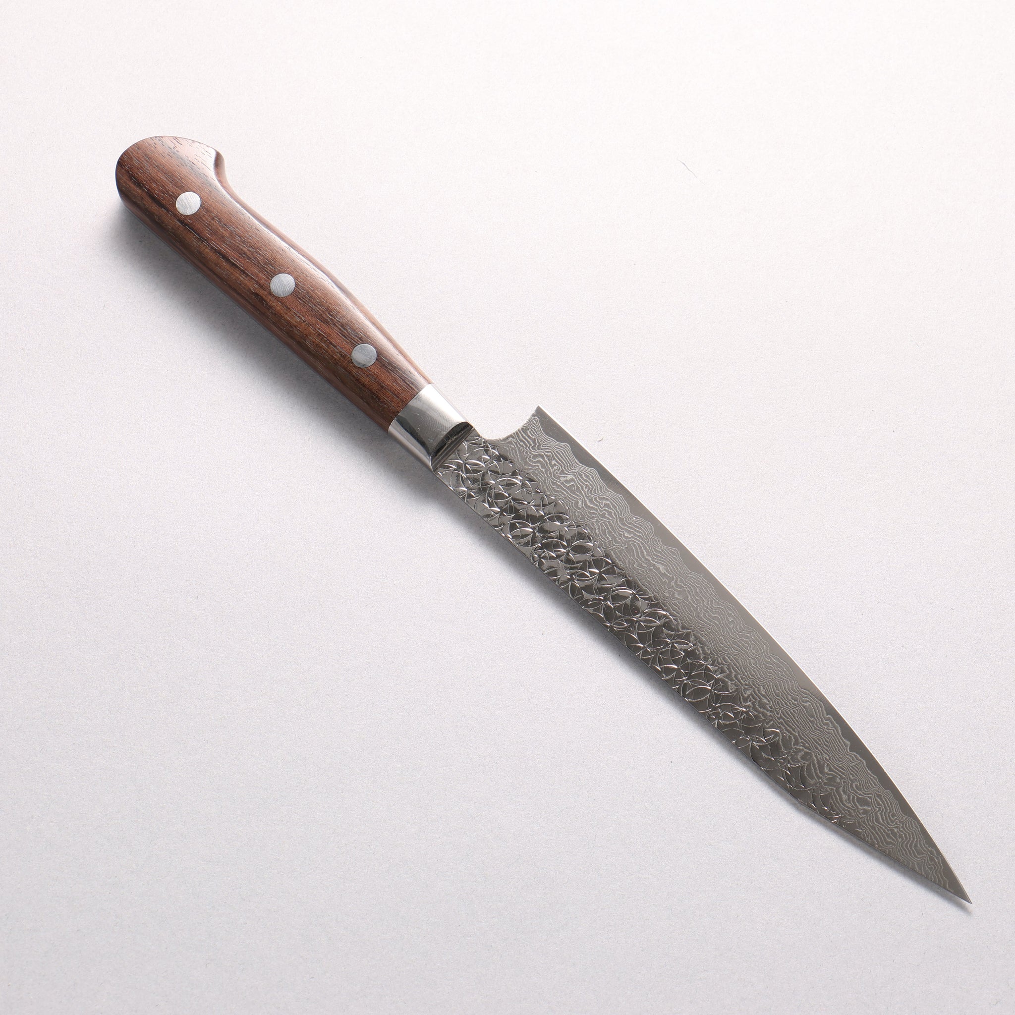 堺 孝行 SG2 鎚目 ダマスカス 磨き仕上げ 剣型ペティナイフ包丁 150mm 紫檀柄 - 清助刃物