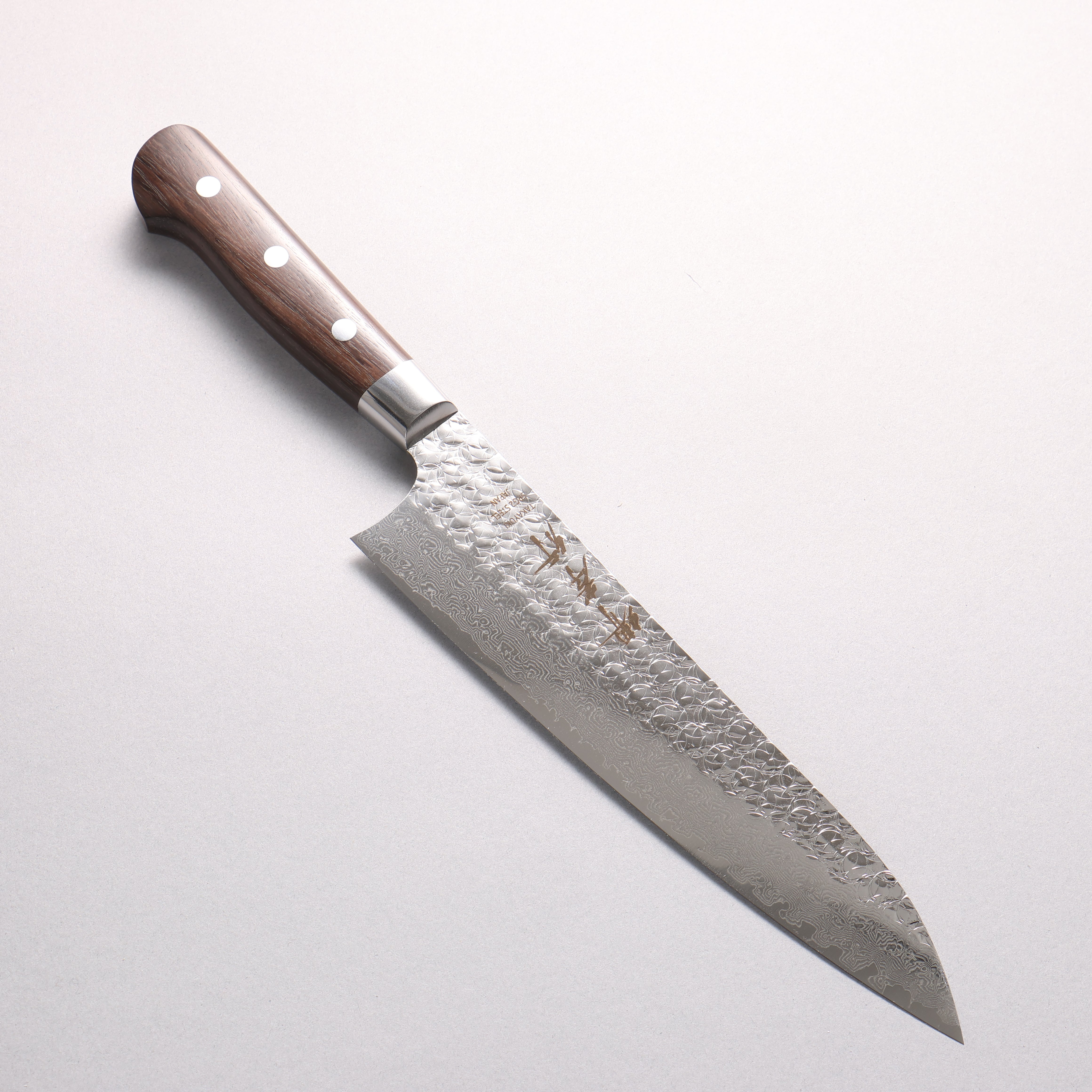 堺 孝行 SG2 鎚目 ダマスカス 磨き仕上げ 牛刀包丁 210mm 紫檀柄 - 清助刃物