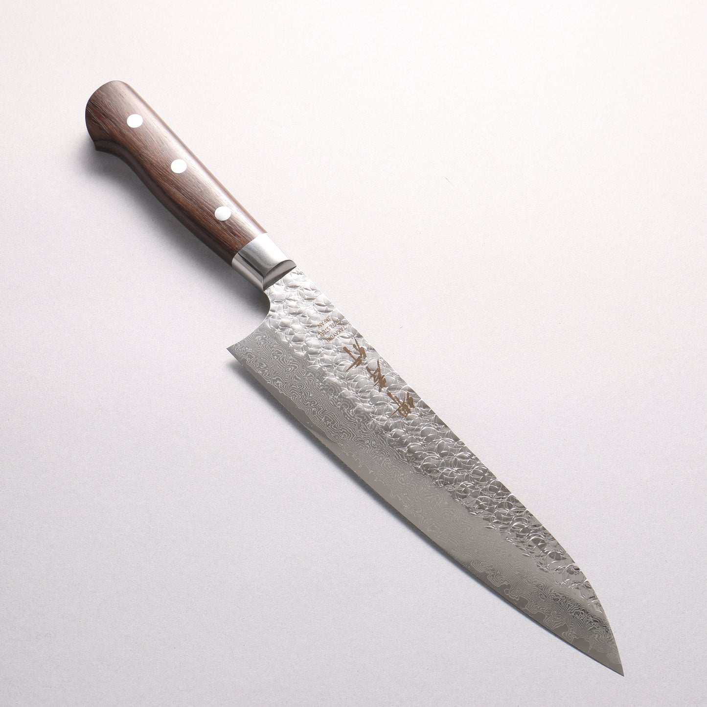 堺 孝行 SG2 鎚目 ダマスカス 磨き仕上げ 牛刀包丁 210mm 紫檀柄