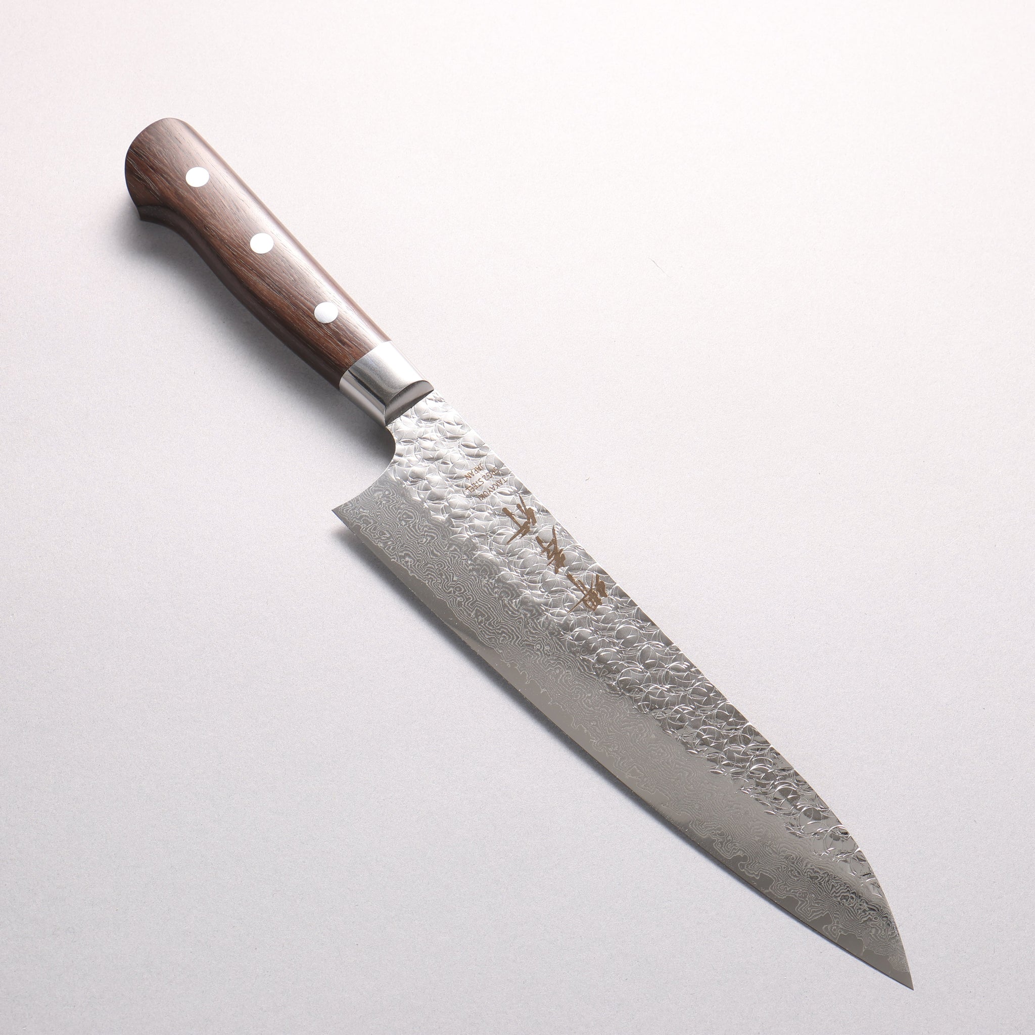 堺 孝行 SG2 鎚目 ダマスカス 磨き仕上げ 牛刀包丁 210mm 紫檀柄 - 清助刃物