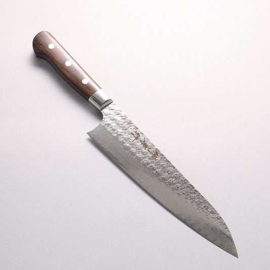 堺 孝行 SG2 鎚目 ダマスカス 磨き仕上げ 牛刀包丁 210mm 紫檀柄 - 清助刃物