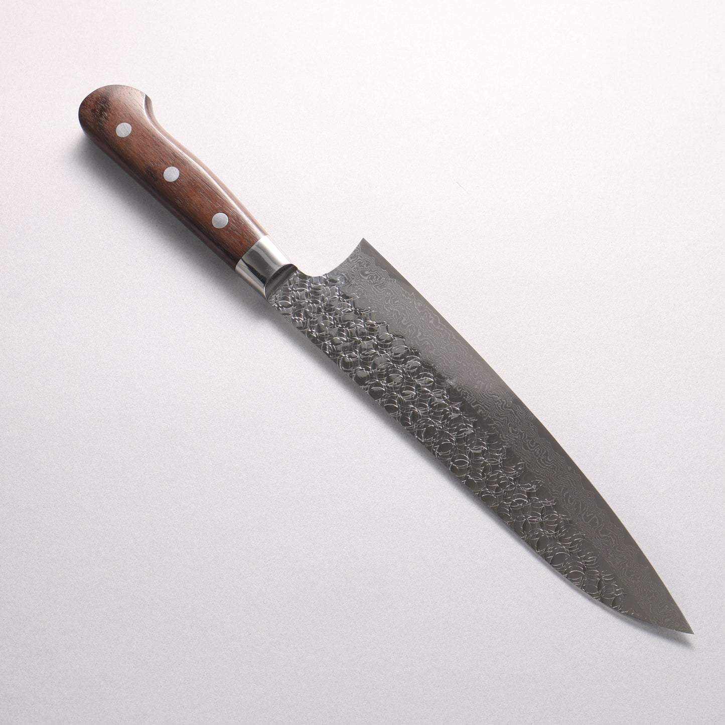 堺 孝行 SG2 鎚目 ダマスカス 磨き仕上げ 牛刀包丁 210mm 紫檀柄