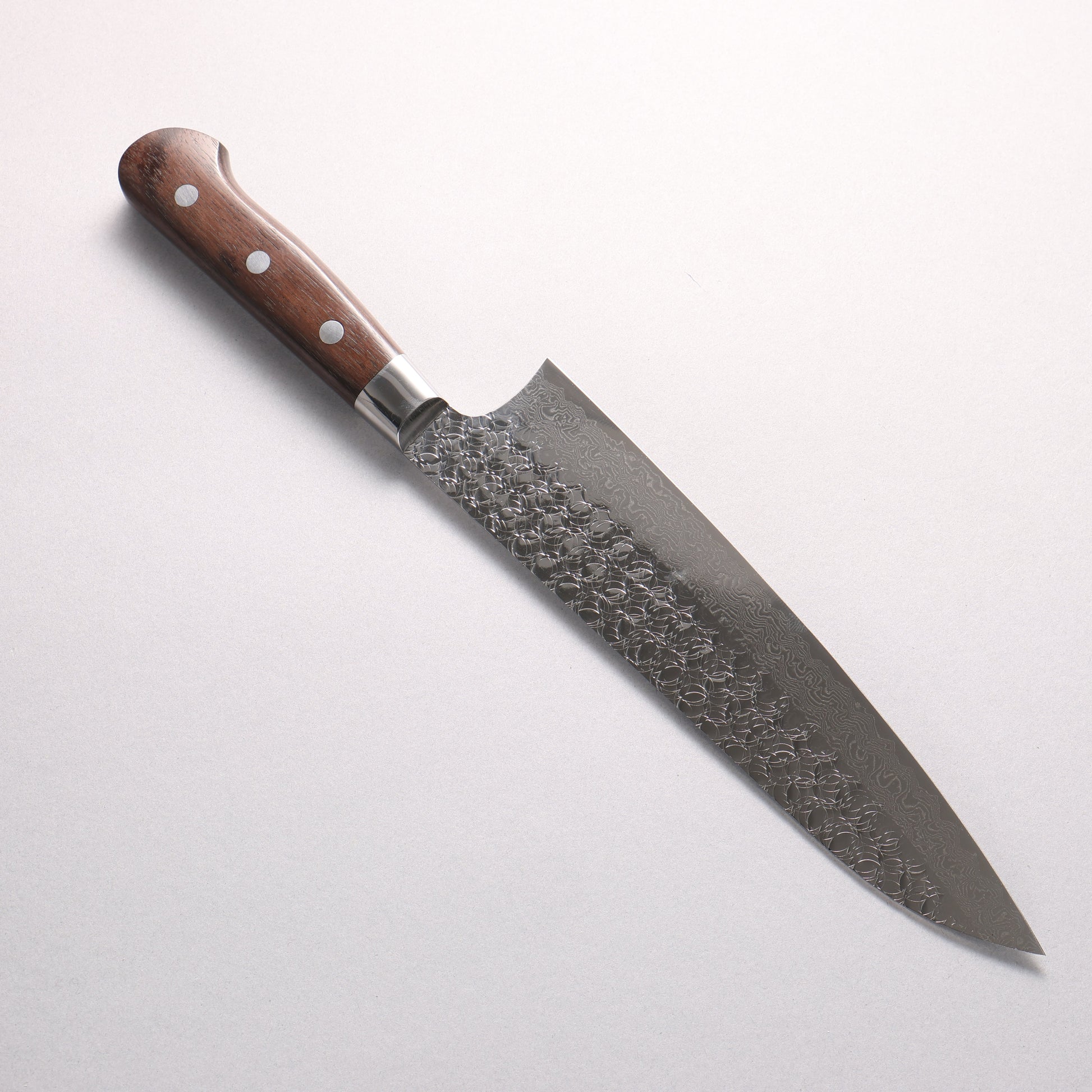 堺 孝行 SG2 鎚目 ダマスカス 磨き仕上げ 牛刀包丁 210mm 紫檀柄