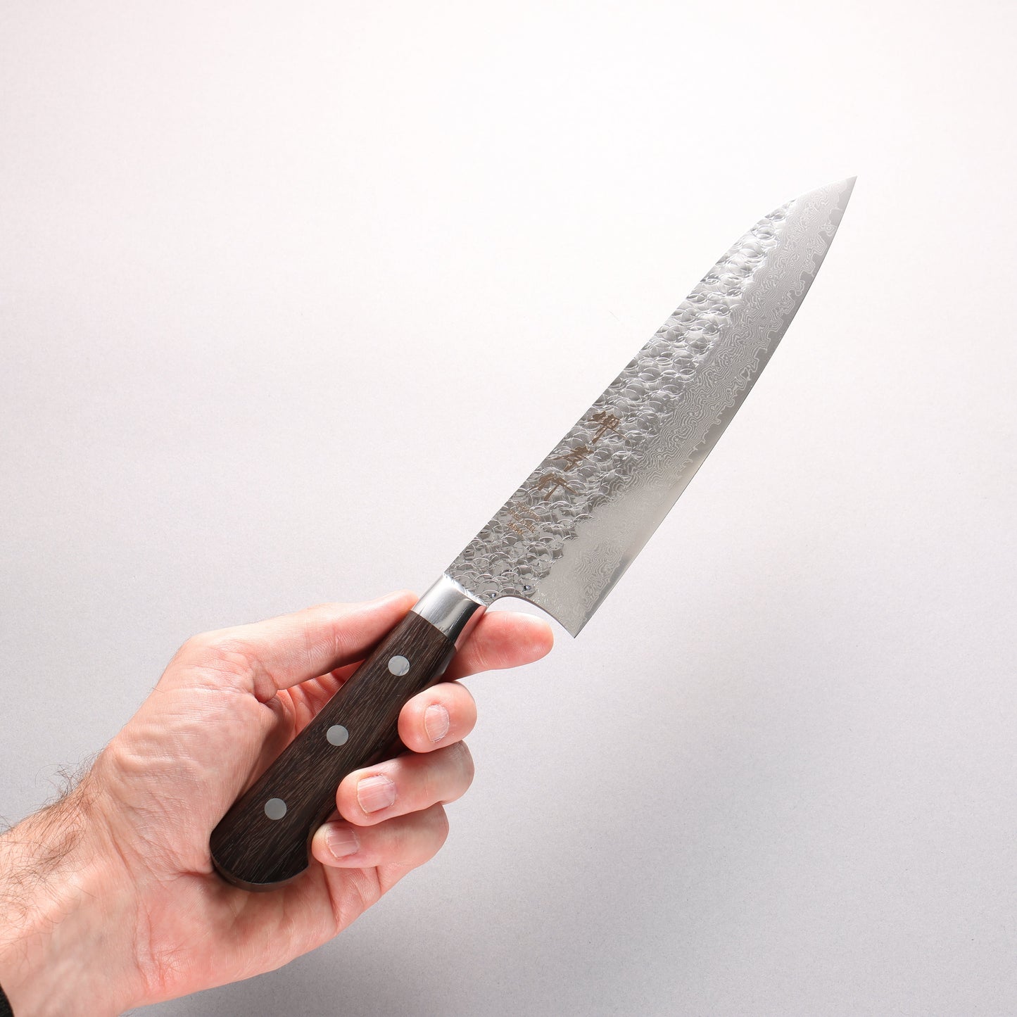 堺 孝行 SG2 鎚目 ダマスカス 磨き仕上げ 牛刀包丁 210mm 紫檀柄
