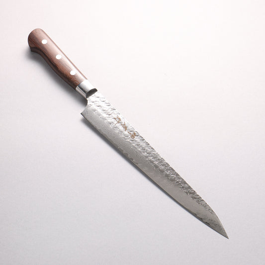 堺 孝行 SG2 鎚目 ダマスカス 磨き仕上げ 筋引包丁 240mm 紫檀柄 - 清助刃物