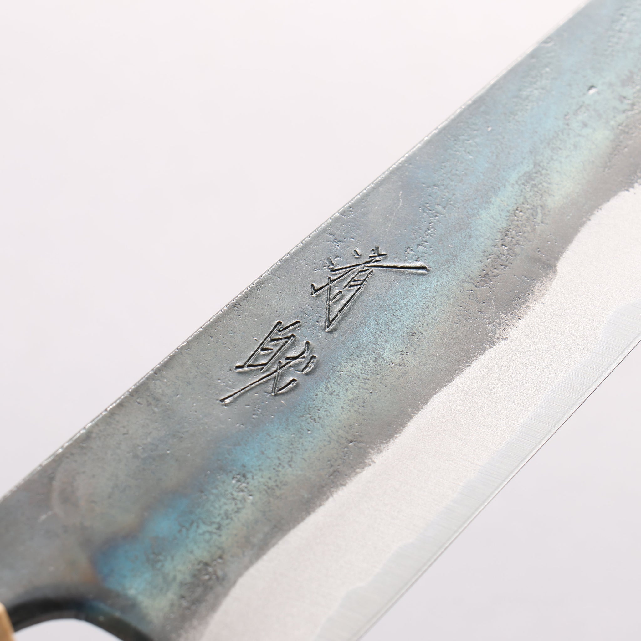清助 青スーパー鋼 黒仕上げ 切付牛刀包丁 210mm 紫檀 (口輪：樫)柄 - 清助刃物