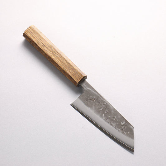 翁流 SLD鋼 梨地 小文化包丁 125mm 樫 （煙黒）柄 - 清助刃物